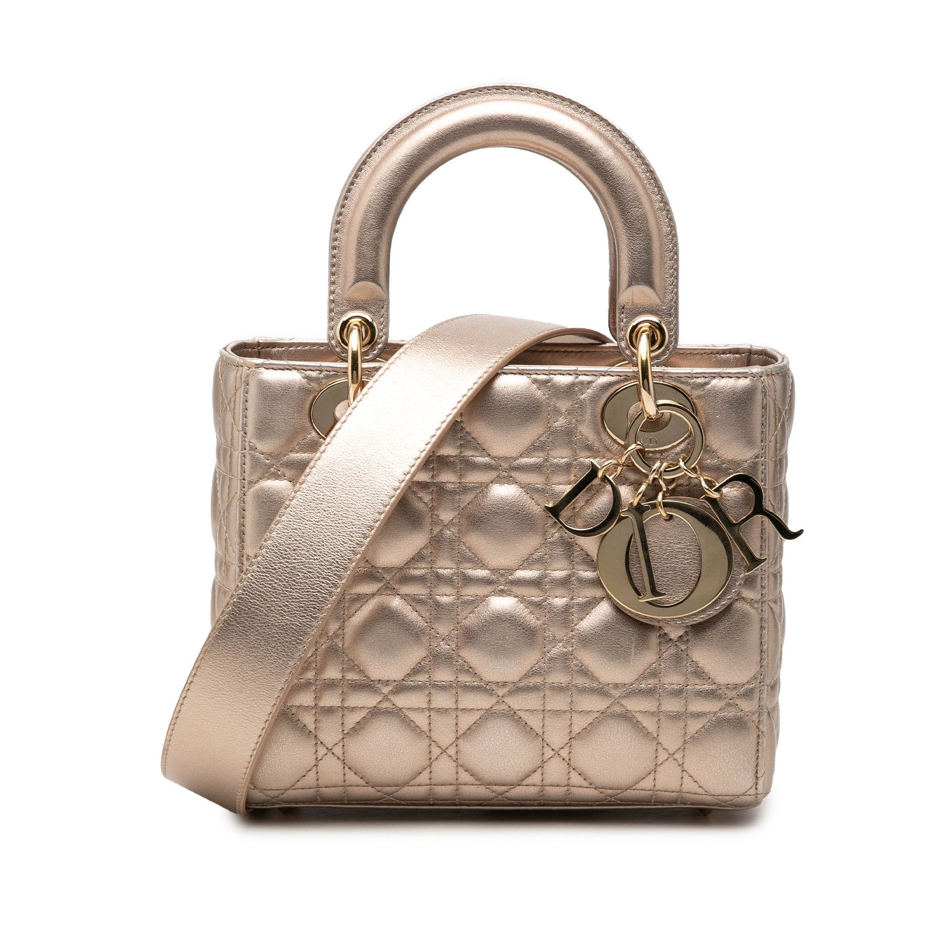 Dior Small Metallic Lambskin Cannage My ABCDior Lady Dior