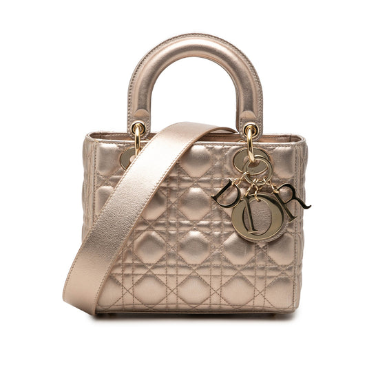 Dior Small Metallic Lambskin Cannage My ABCDior Lady Dior