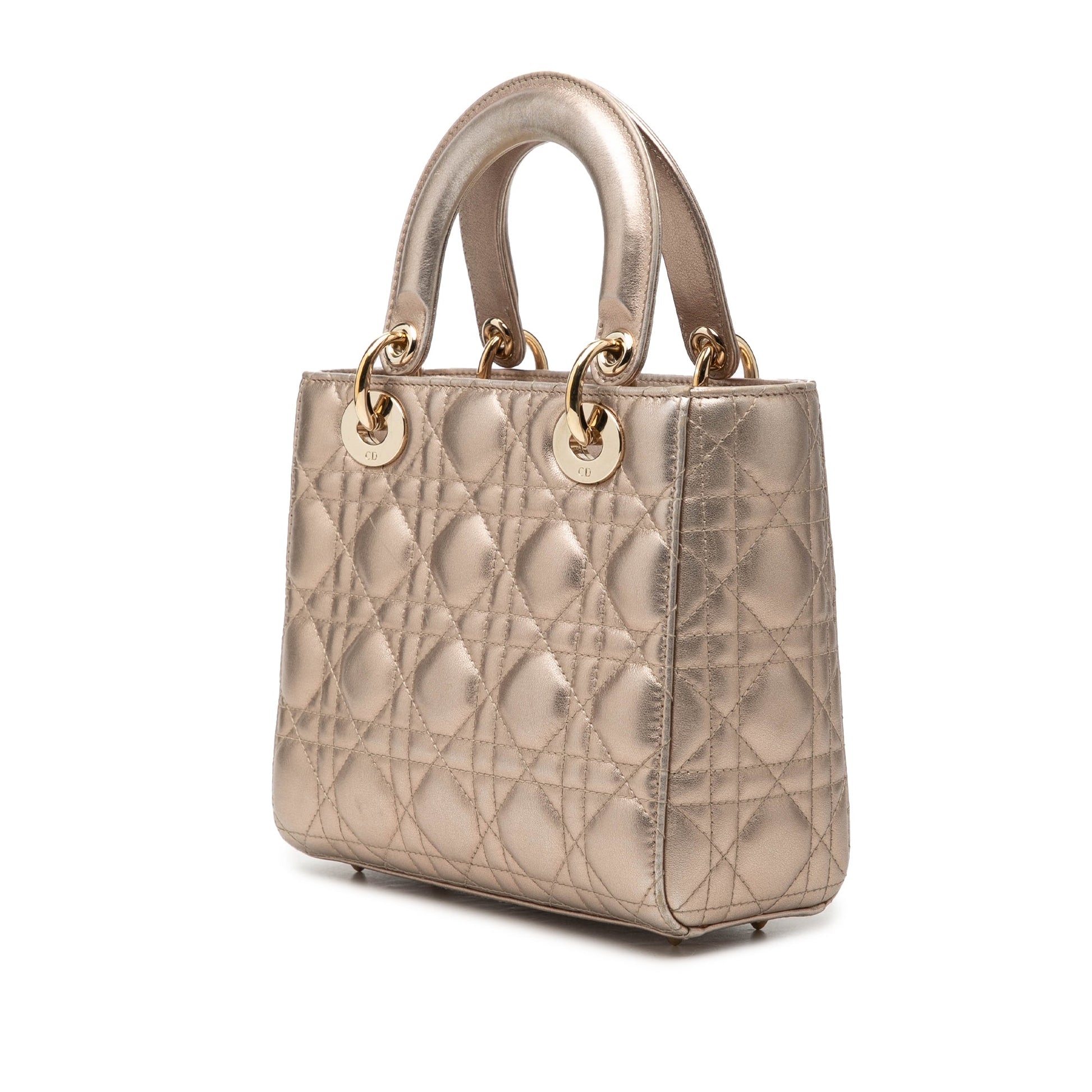 Dior Small Metallic Lambskin Cannage My ABCDior Lady Dior