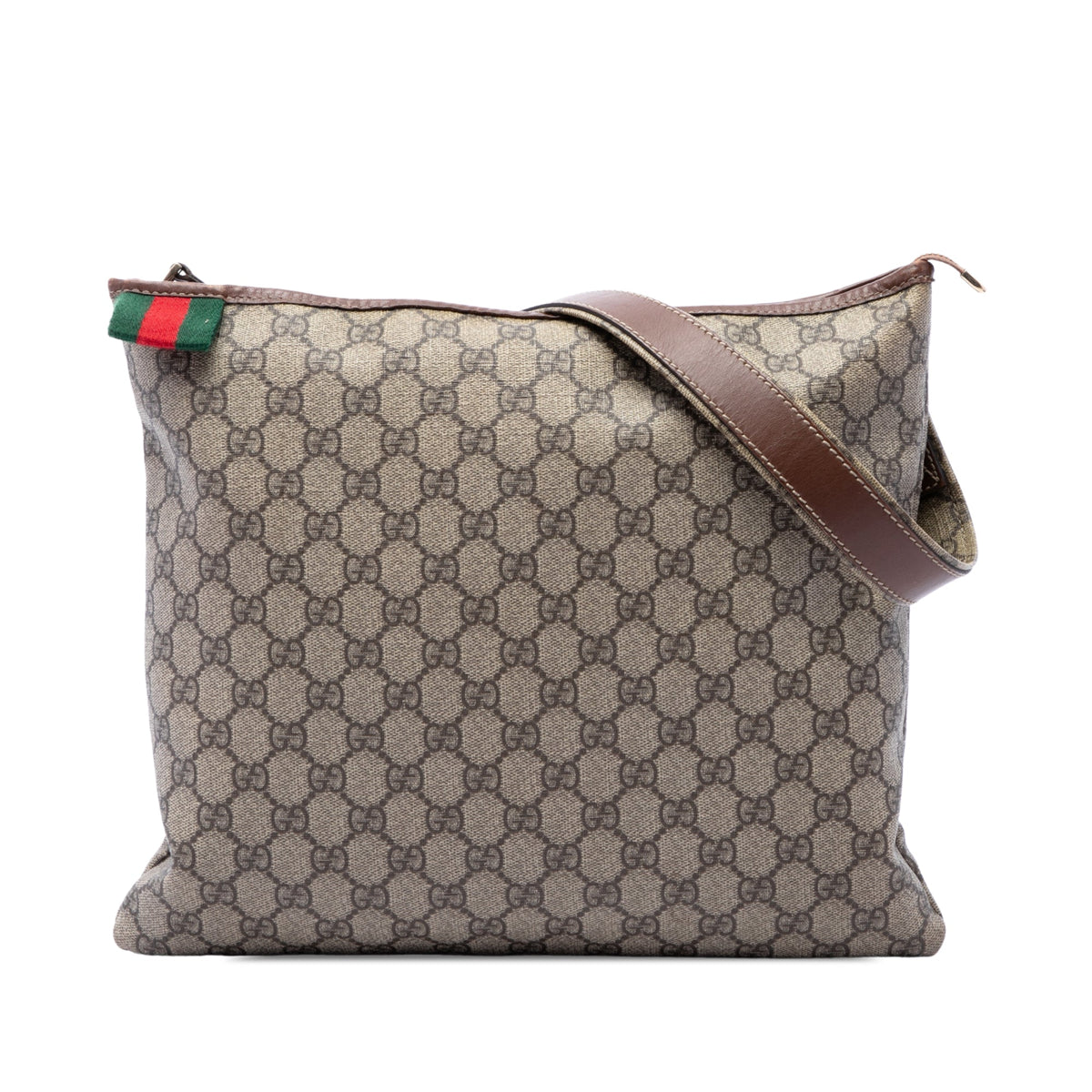 Gucci GG Supreme Web Crossbody — Beige