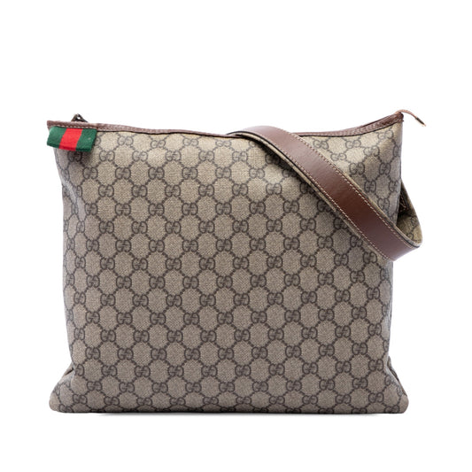 Gucci GG Supreme Web Crossbody — Beige