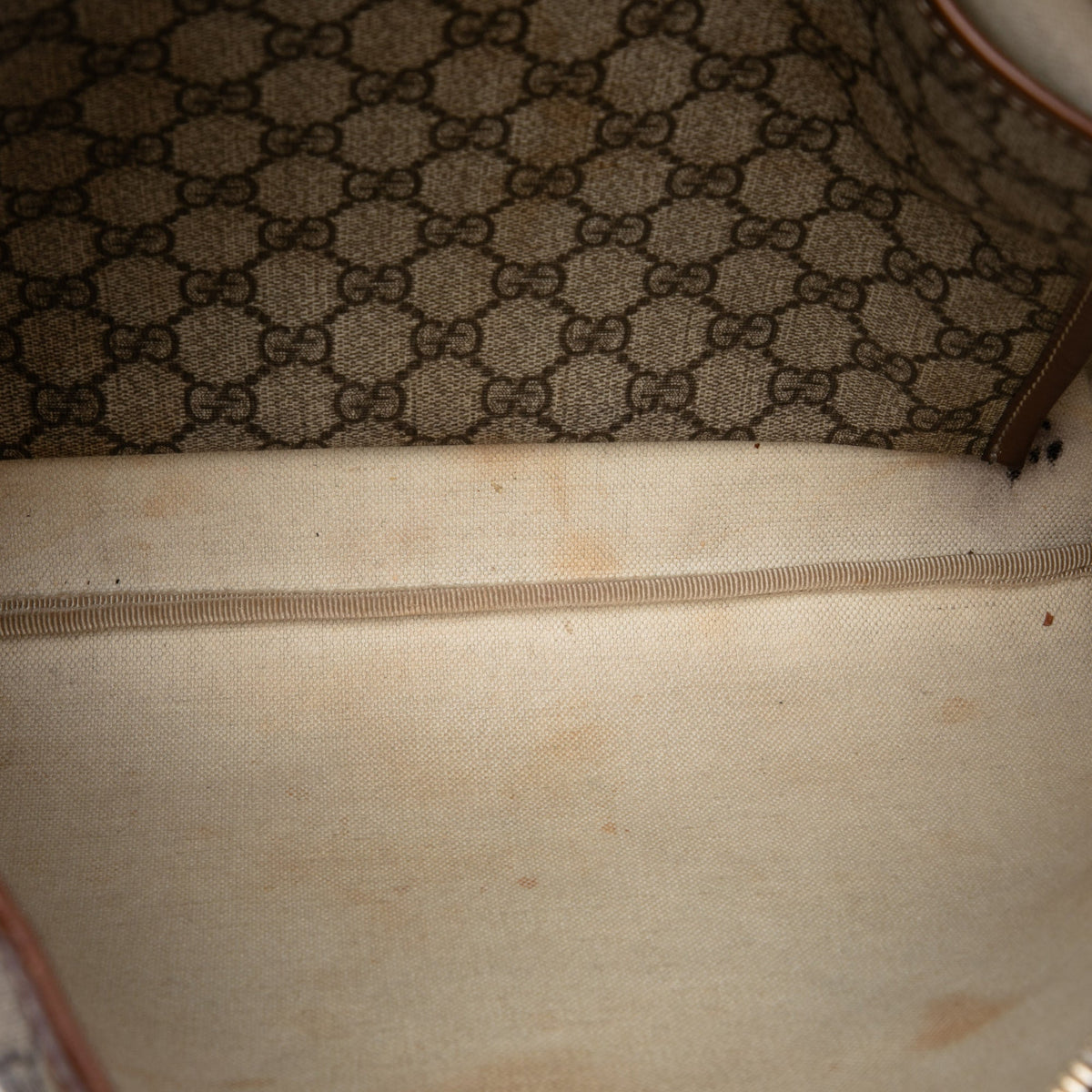 Gucci GG Supreme Web Crossbody — Beige