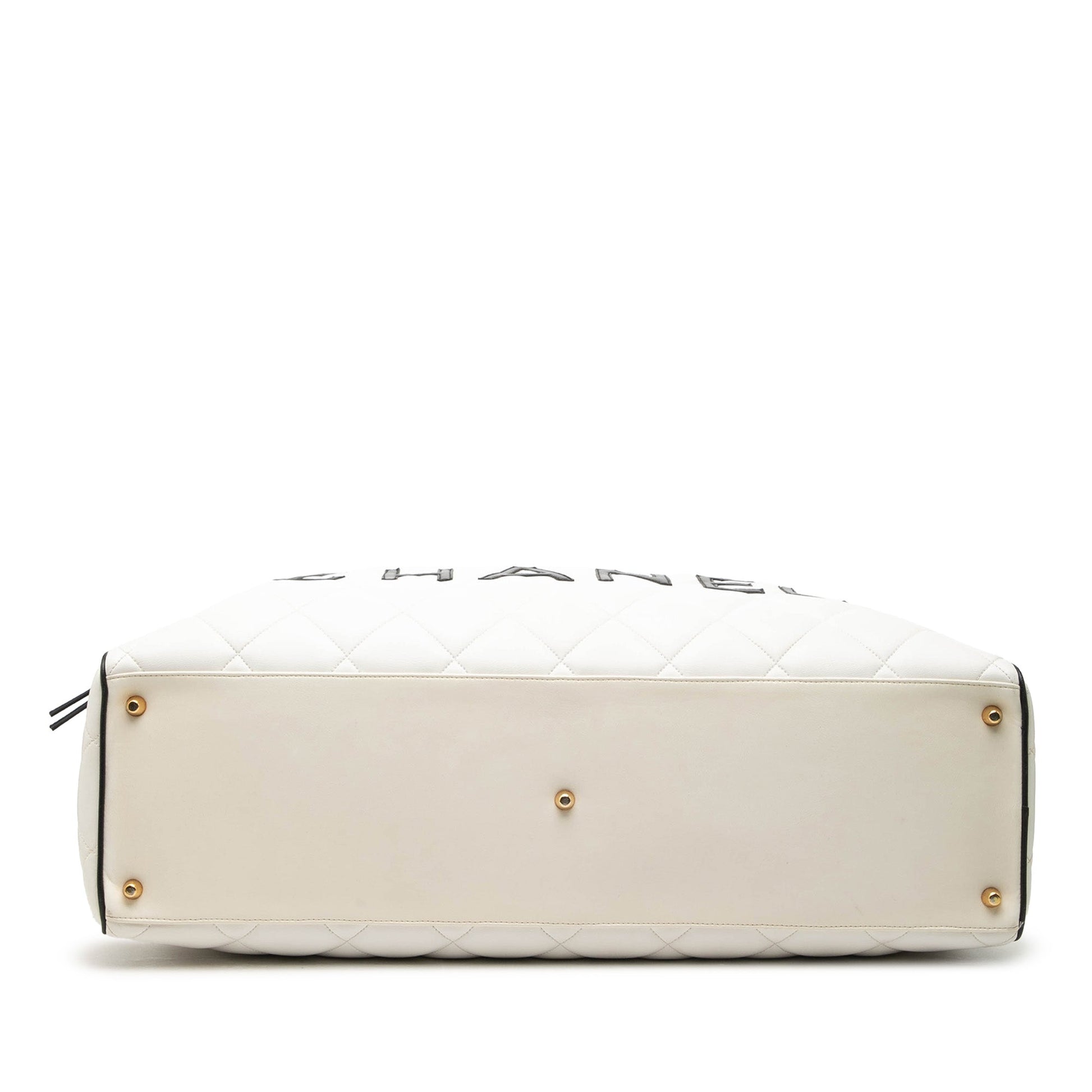 Chanel Quilted Lambskin Grand Logo Duffle Bag