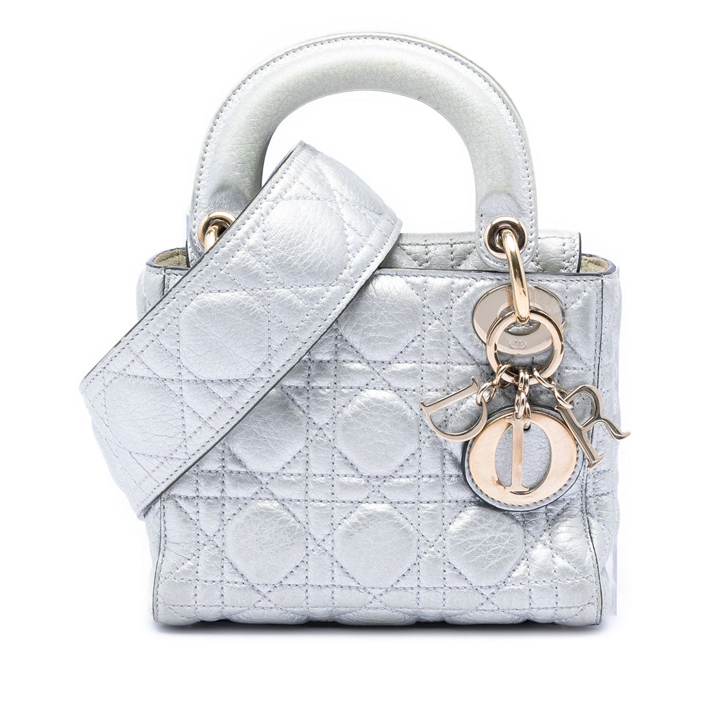 Dior Mini Metallic Calfskin Cannage Supple Lady Dior