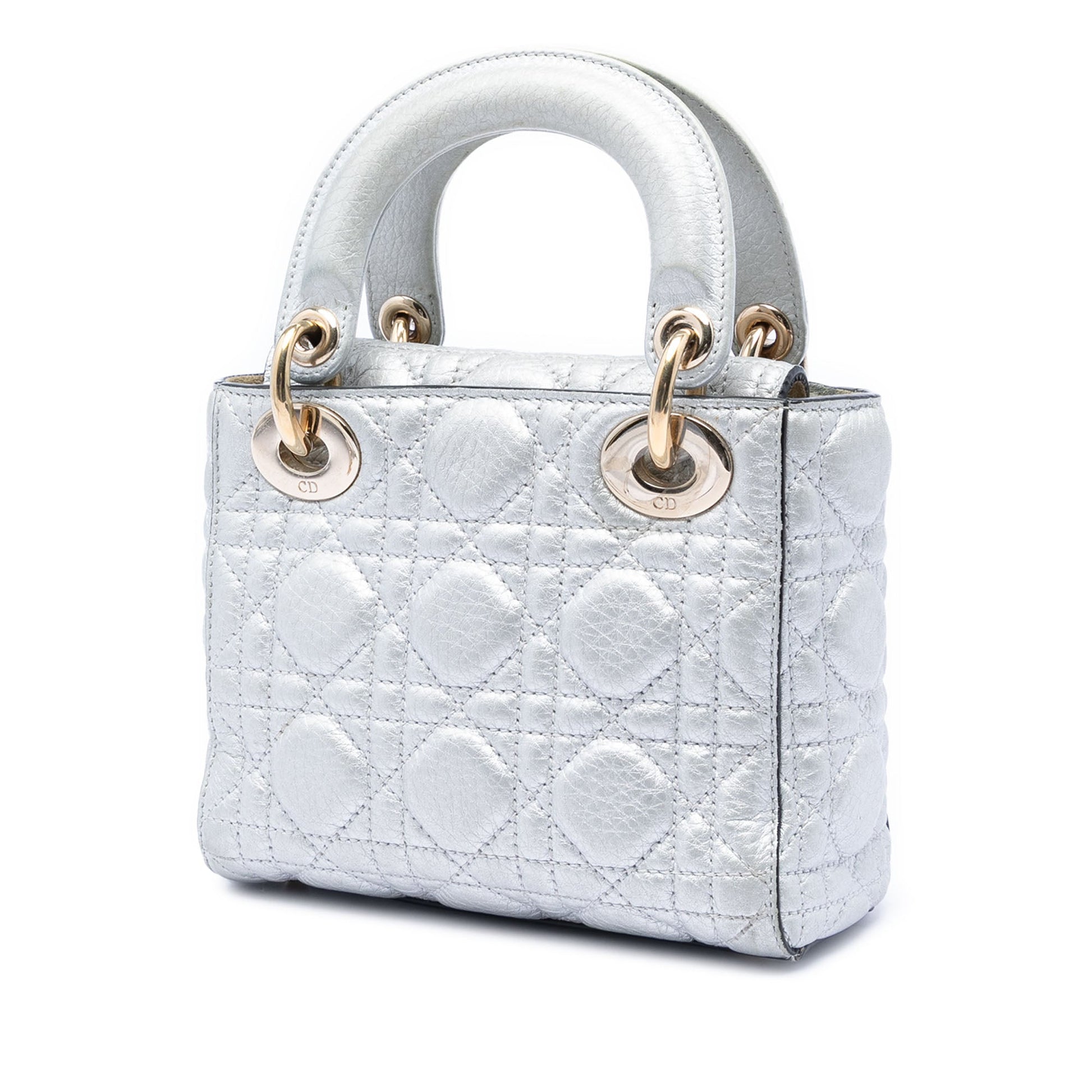 Dior Mini Metallic Calfskin Cannage Supple Lady Dior