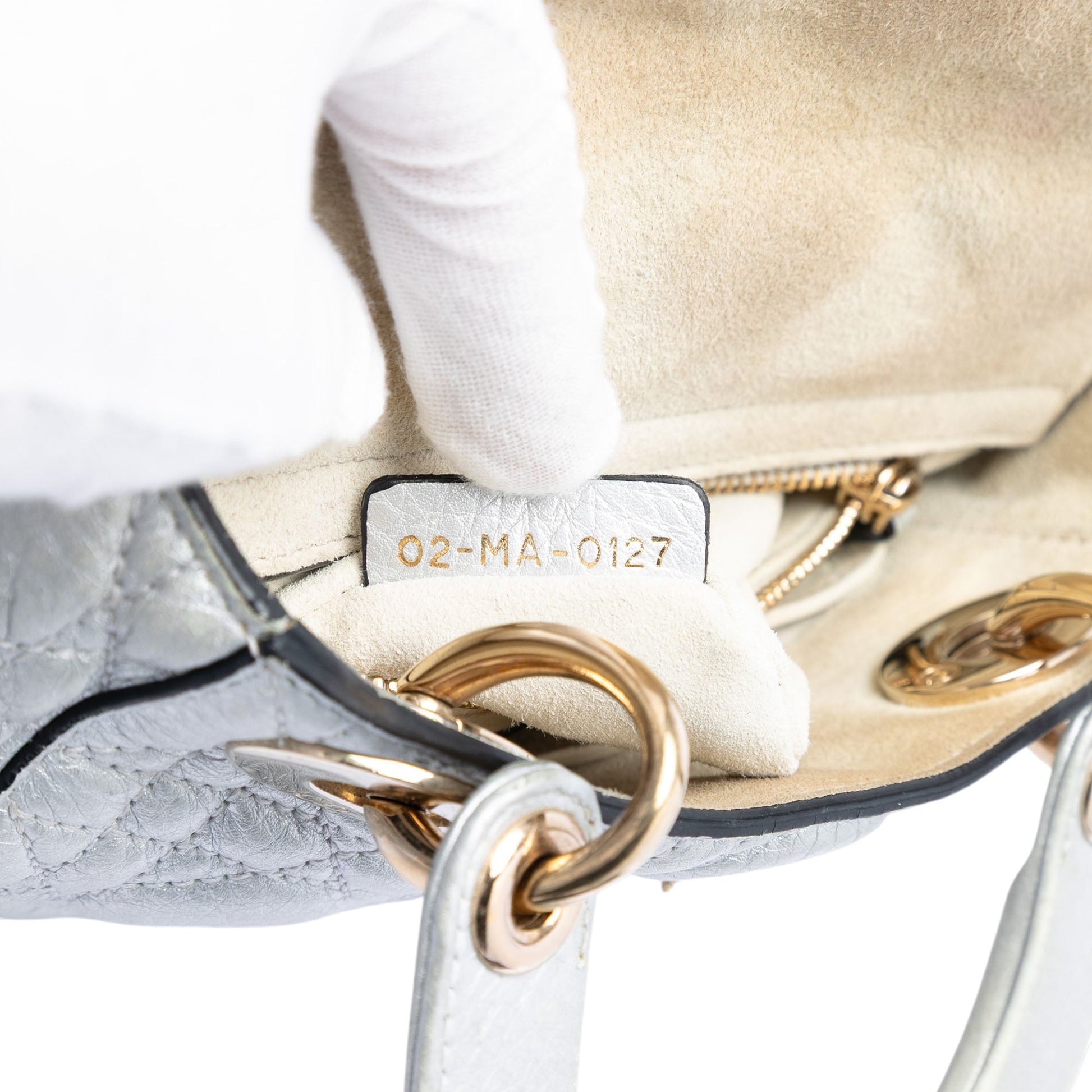 Dior Mini Metallic Calfskin Cannage Supple Lady Dior
