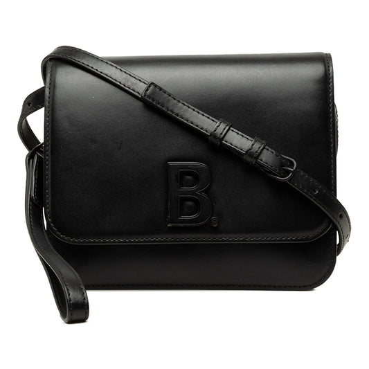 Balenciaga Leather B Crossbody — Black