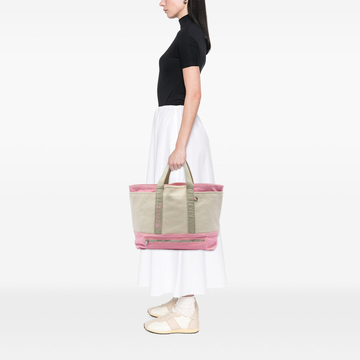 Chanel Large Bicolor Canvas Sports Ligne Tote