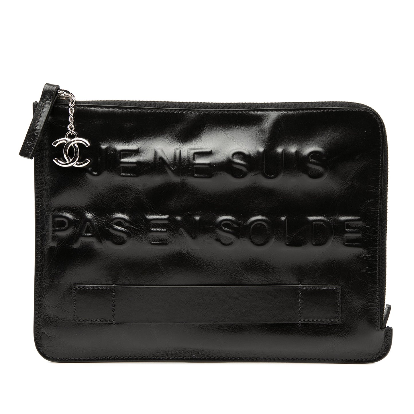 Chanel Distressed Calfskin Je Ne Suis Pas En Solde Clutch