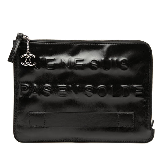 Chanel Distressed Calfskin Je Ne Suis Pas En Solde Clutch