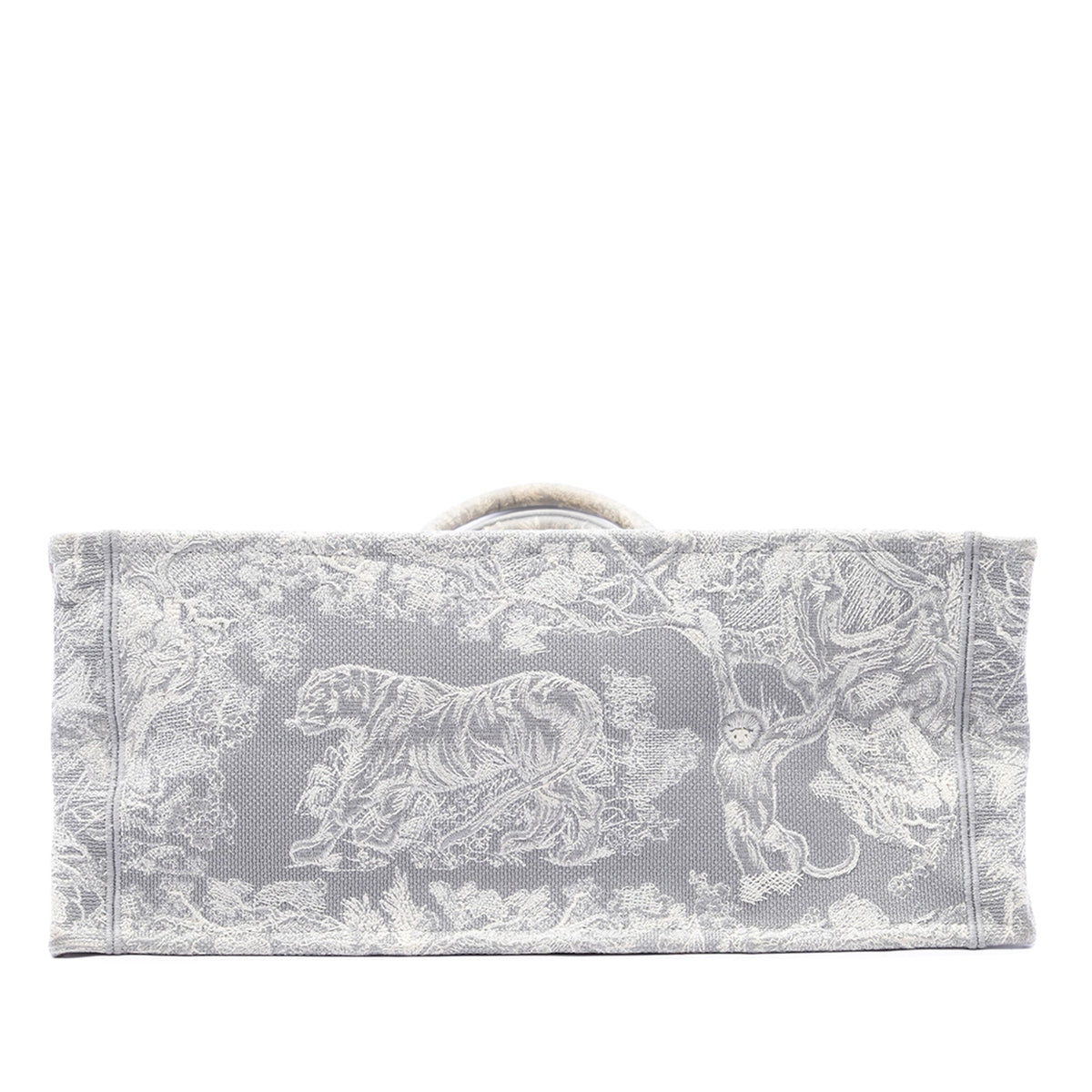 Dior Large Canvas Embroidered Dioriviera Toile De Jouy Book Tote — Gray