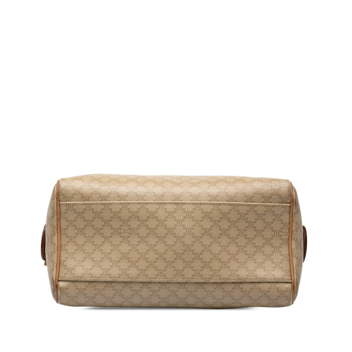 Celine Macadam Coated Canvas Boston Bag — Beige