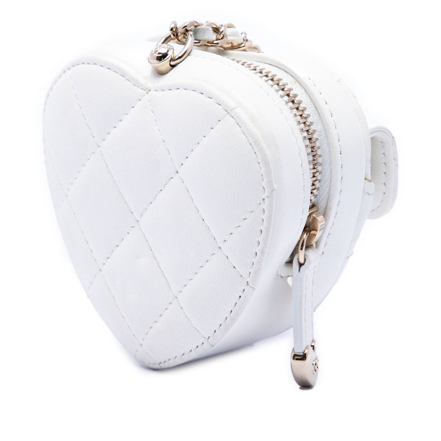 Chanel Mini Quilted Lambskin CC in Love Heart Necklace Bag
