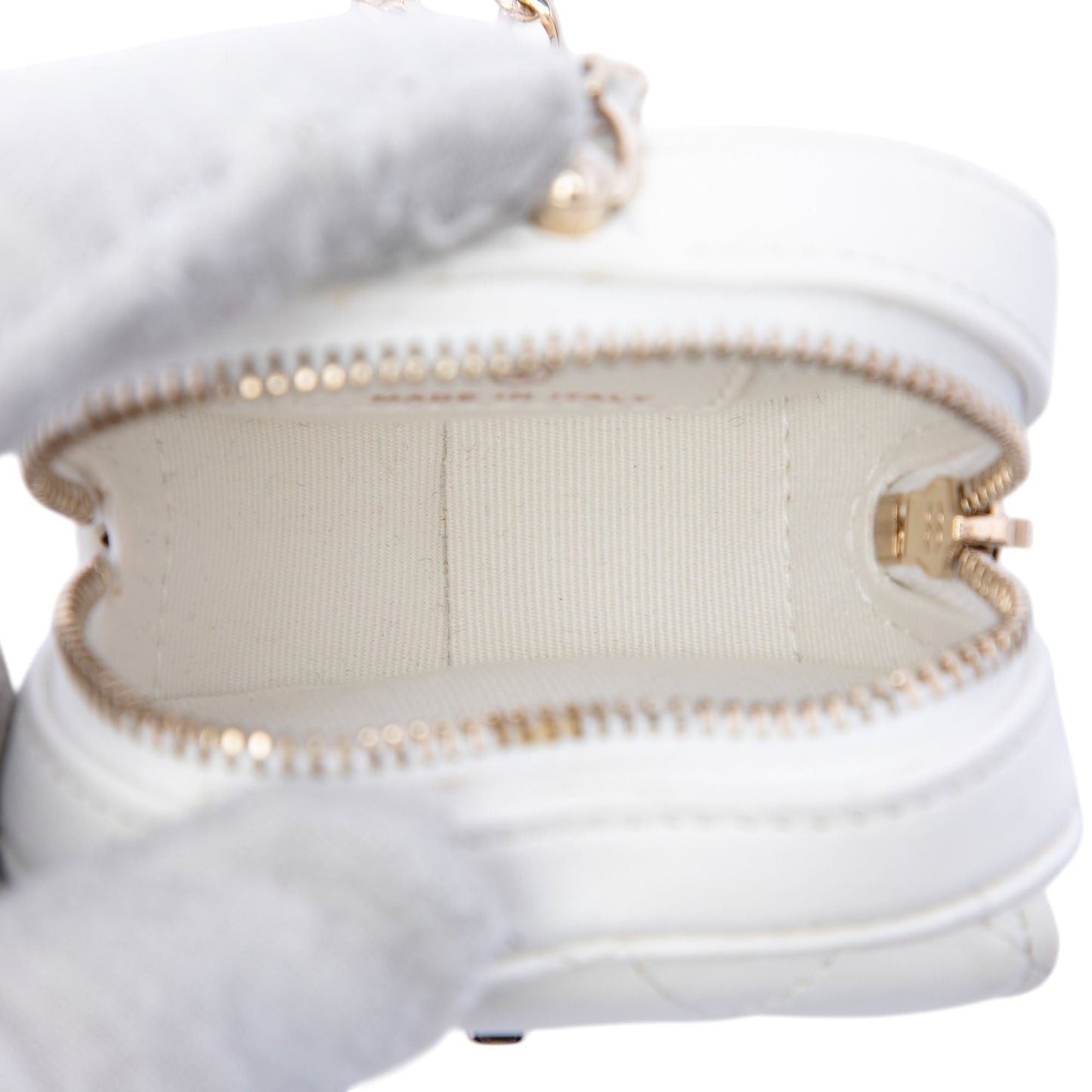 Chanel Mini Quilted Lambskin CC in Love Heart Necklace Bag