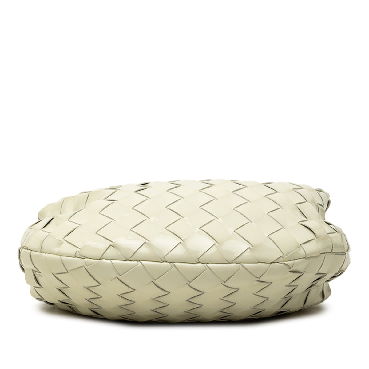 Bottega Veneta Mini Patent Intrecciato Jodie — Brown