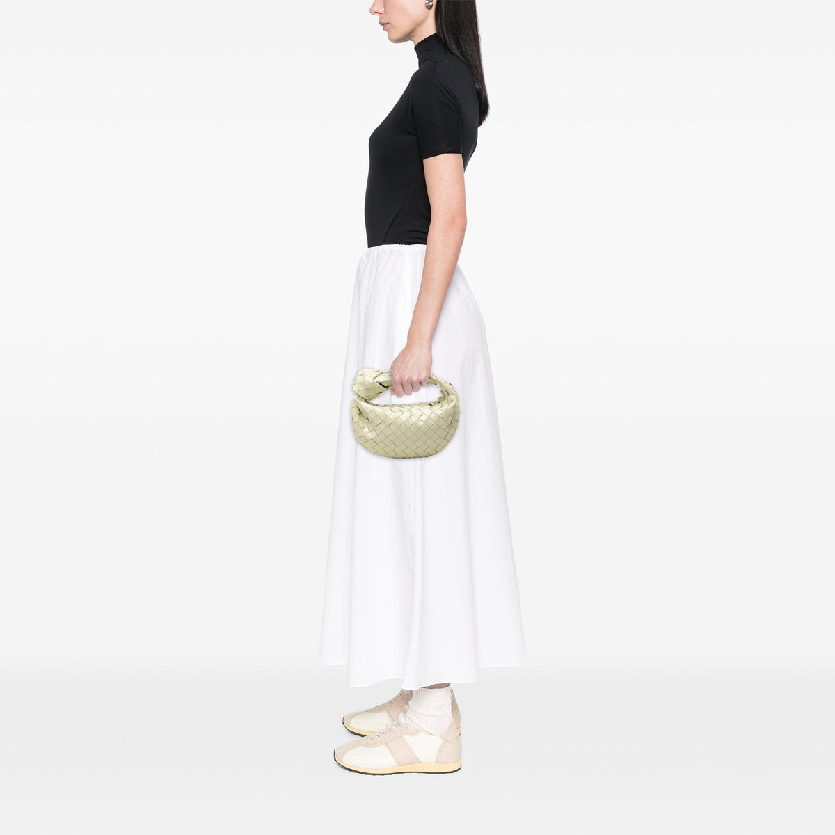 Bottega Veneta Mini Patent Intrecciato Jodie — Brown