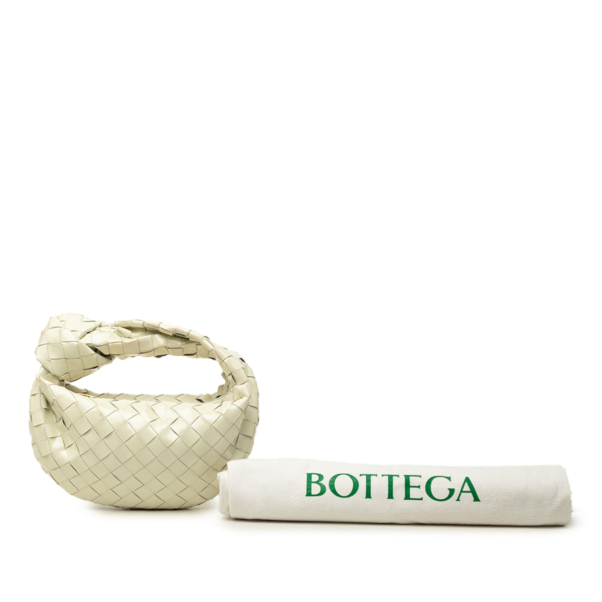 Bottega Veneta Mini Patent Intrecciato Jodie — Brown