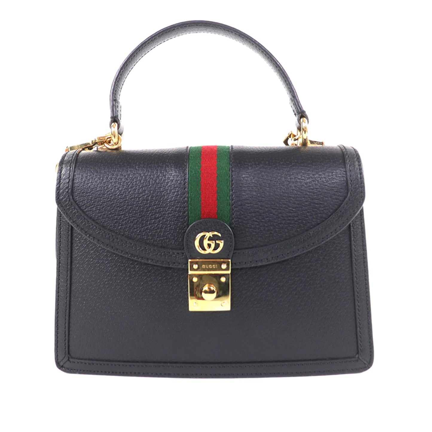 Gucci Small Calfskin Web Ophidia Top Handle Flap