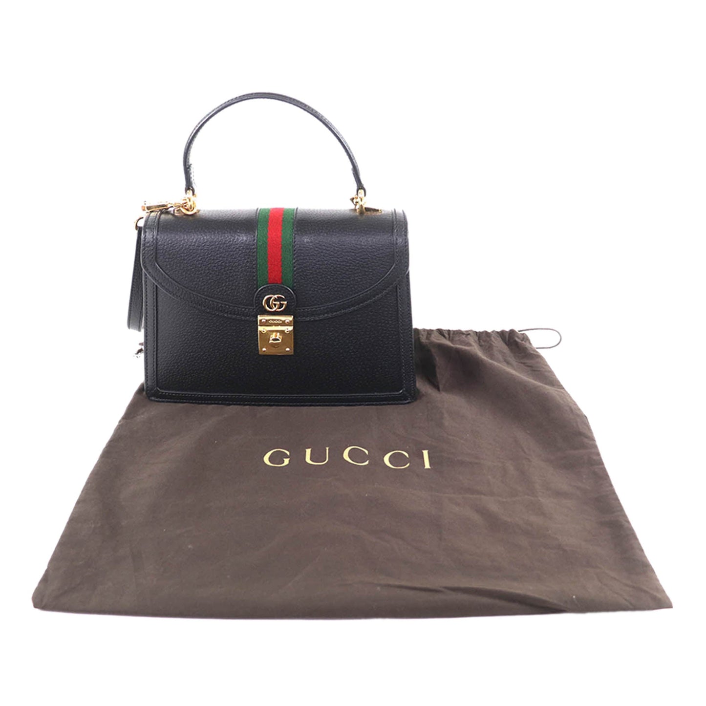 Gucci Small Calfskin Web Ophidia Top Handle Flap