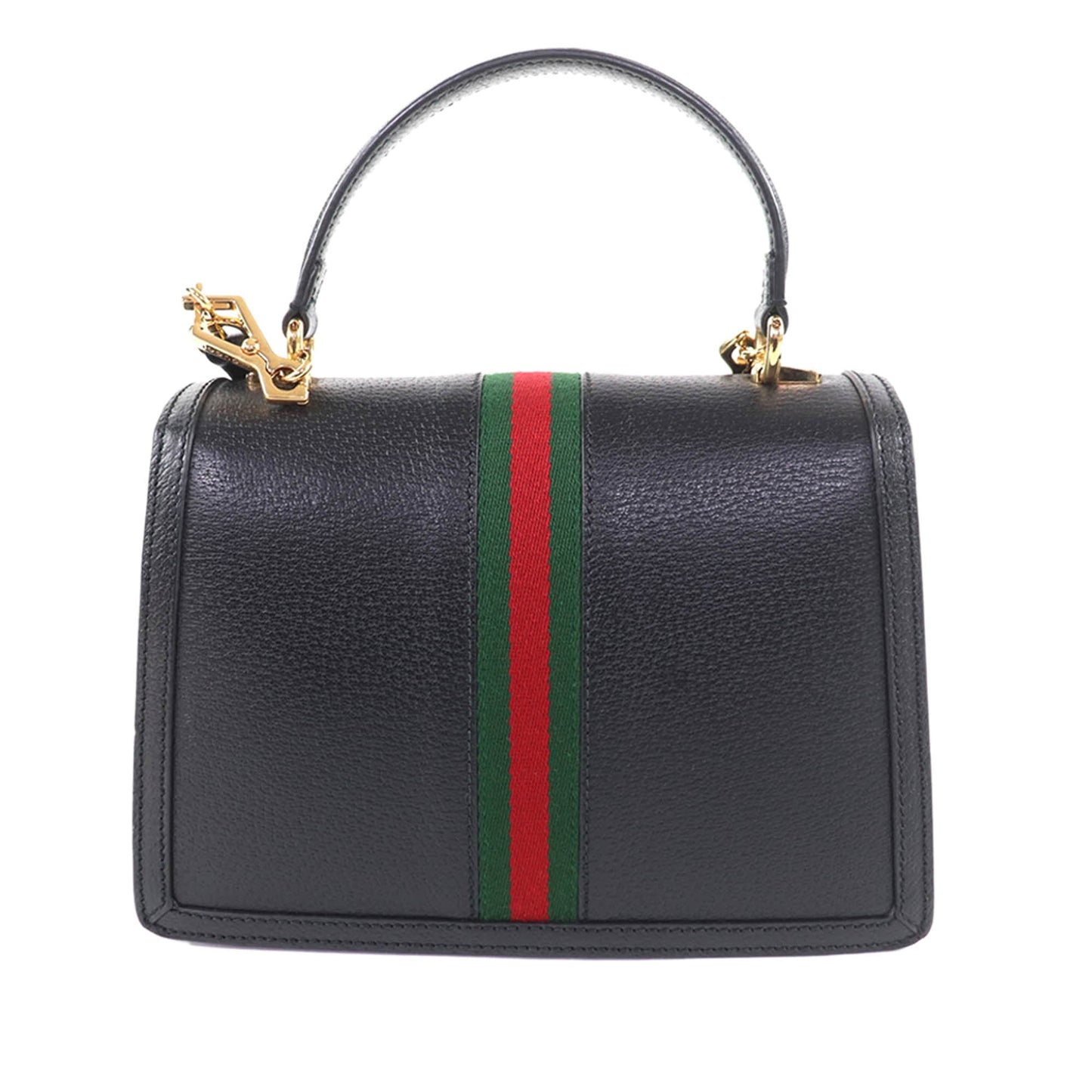 Gucci Small Calfskin Web Ophidia Top Handle Flap