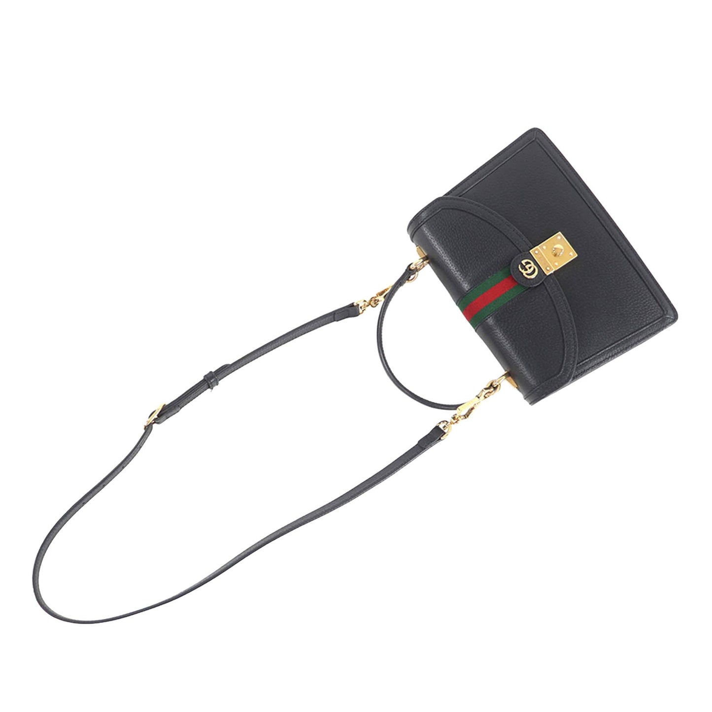 Gucci Small Calfskin Web Ophidia Top Handle Flap
