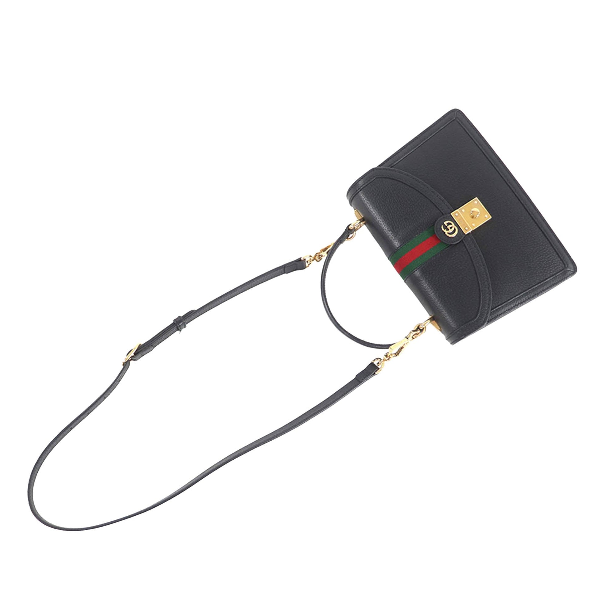 Gucci Small Calfskin Web Ophidia Top Handle Flap