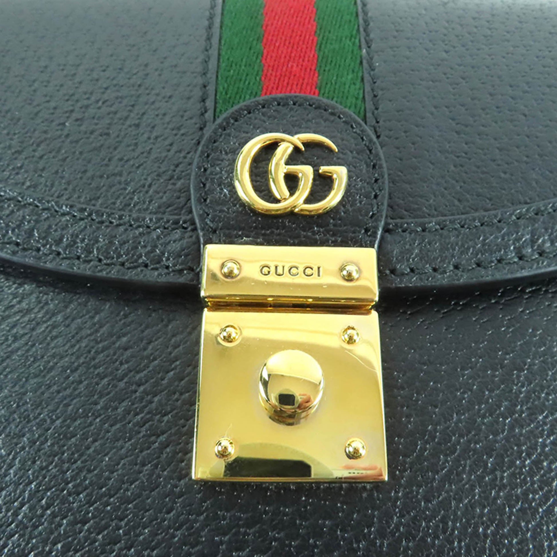 Gucci Small Calfskin Web Ophidia Top Handle Flap