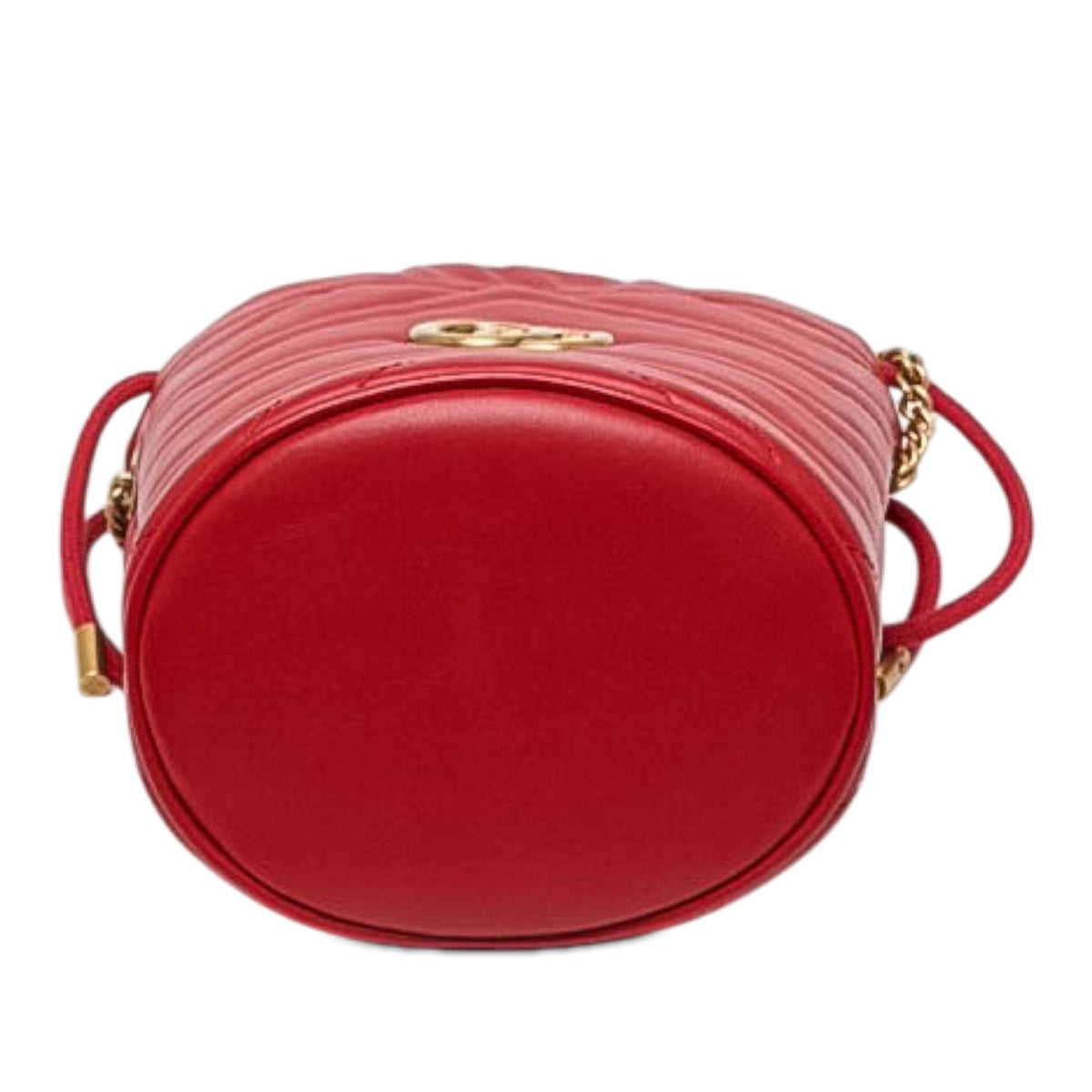 Gucci Small GG Marmont Matelasse Calfskin Bucket Bag — Red