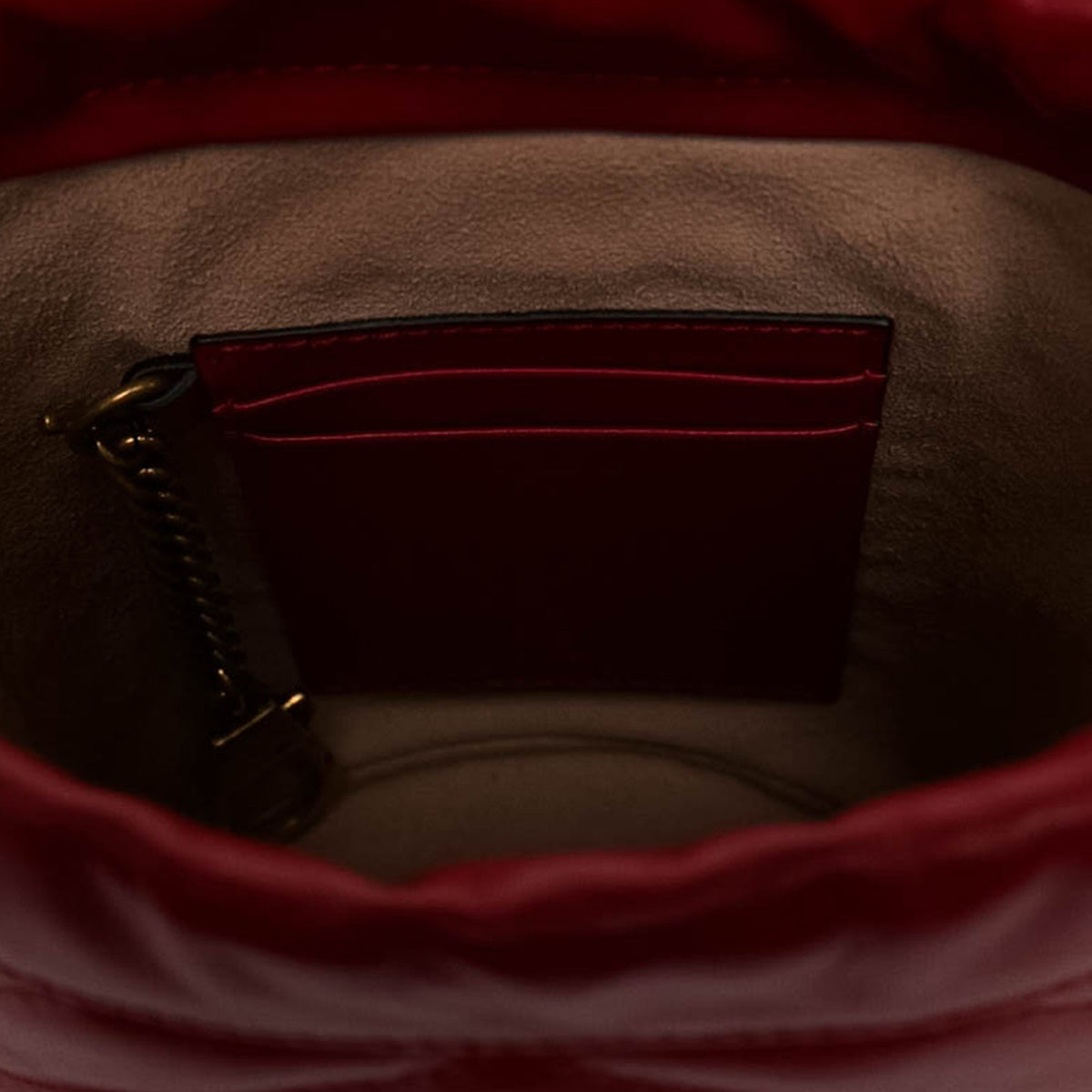 Gucci Small GG Marmont Matelasse Calfskin Bucket Bag — Red