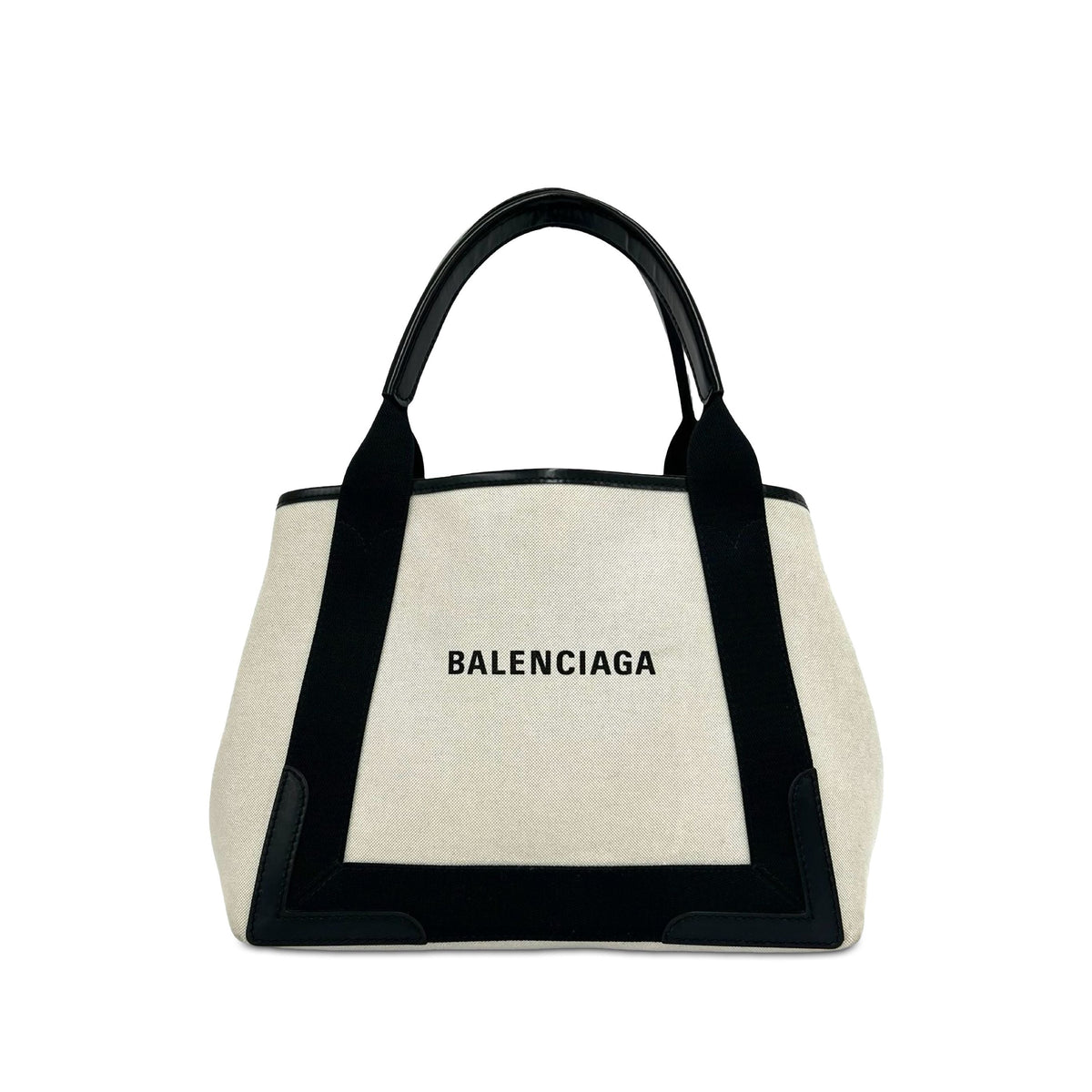 Balenciaga Canvas Navy Cabas Satchel XS — Brown