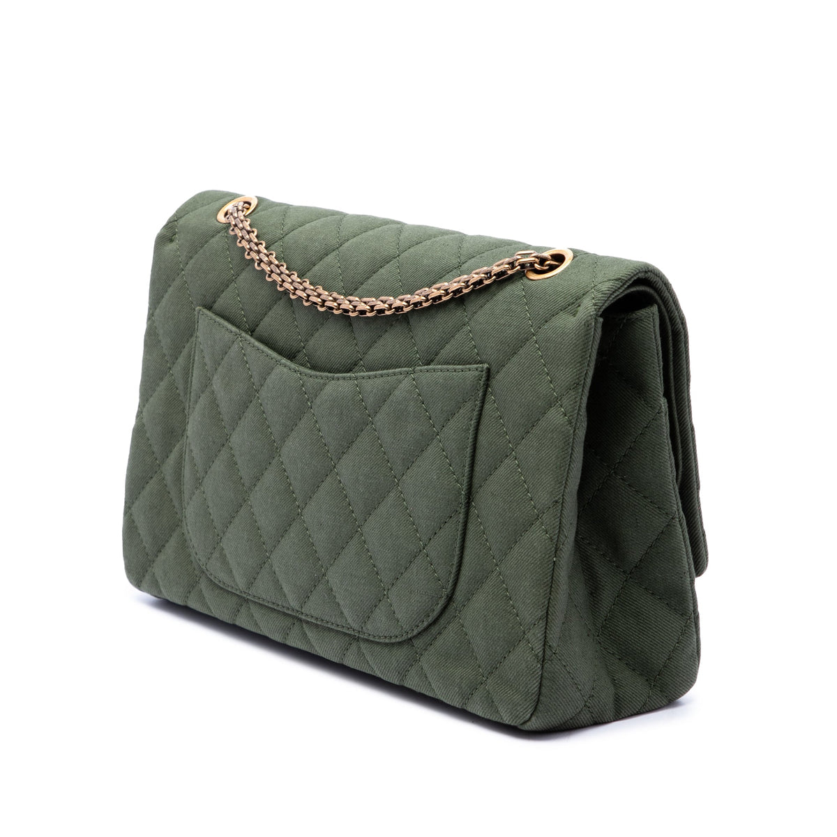 Chanel Quilted Jersey Reissue 2.55 Double Flap 227 — Green