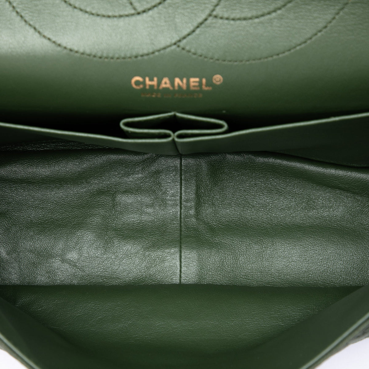 Chanel Quilted Jersey Reissue 2.55 Double Flap 227 — Green