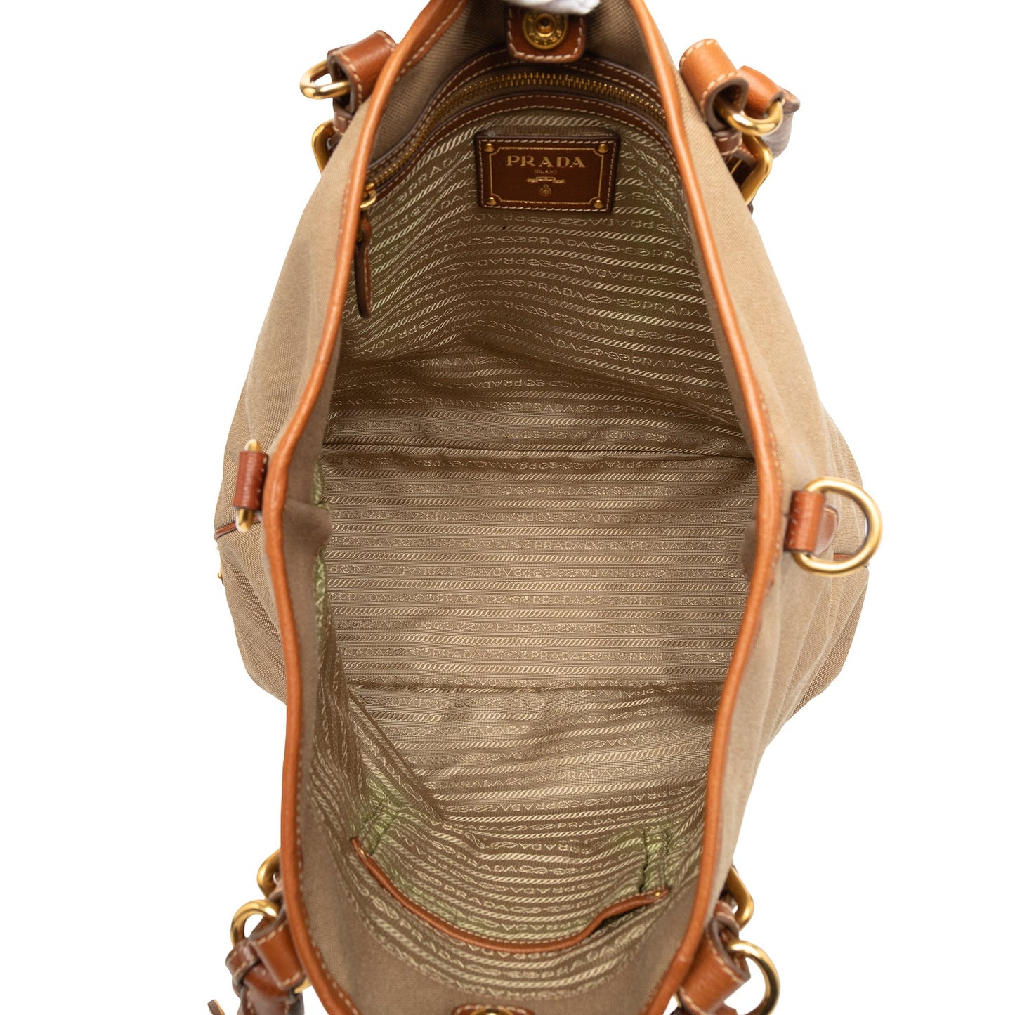 Prada Canvas Canapa Logo Convertible Tote