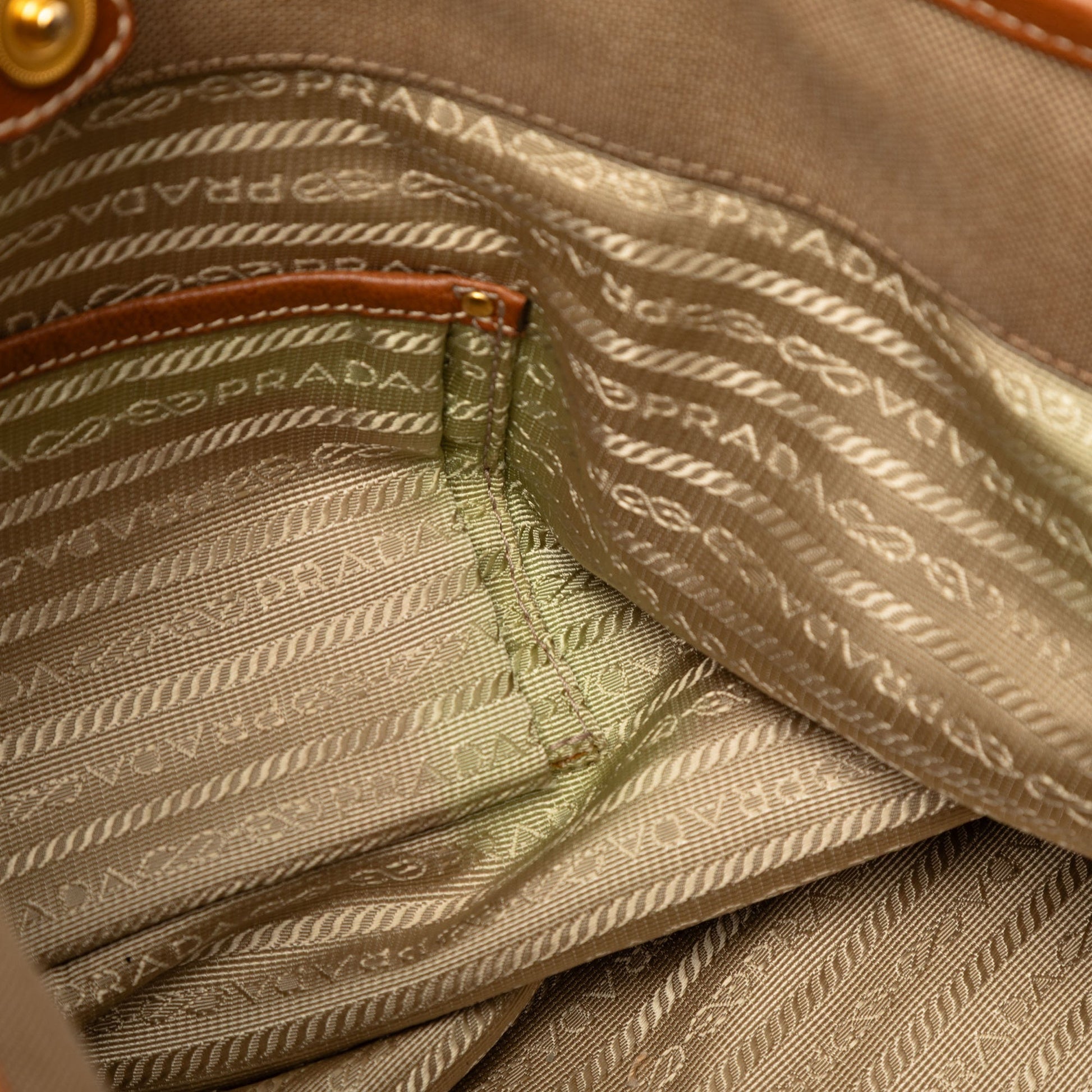 Prada Canvas Canapa Logo Convertible Tote