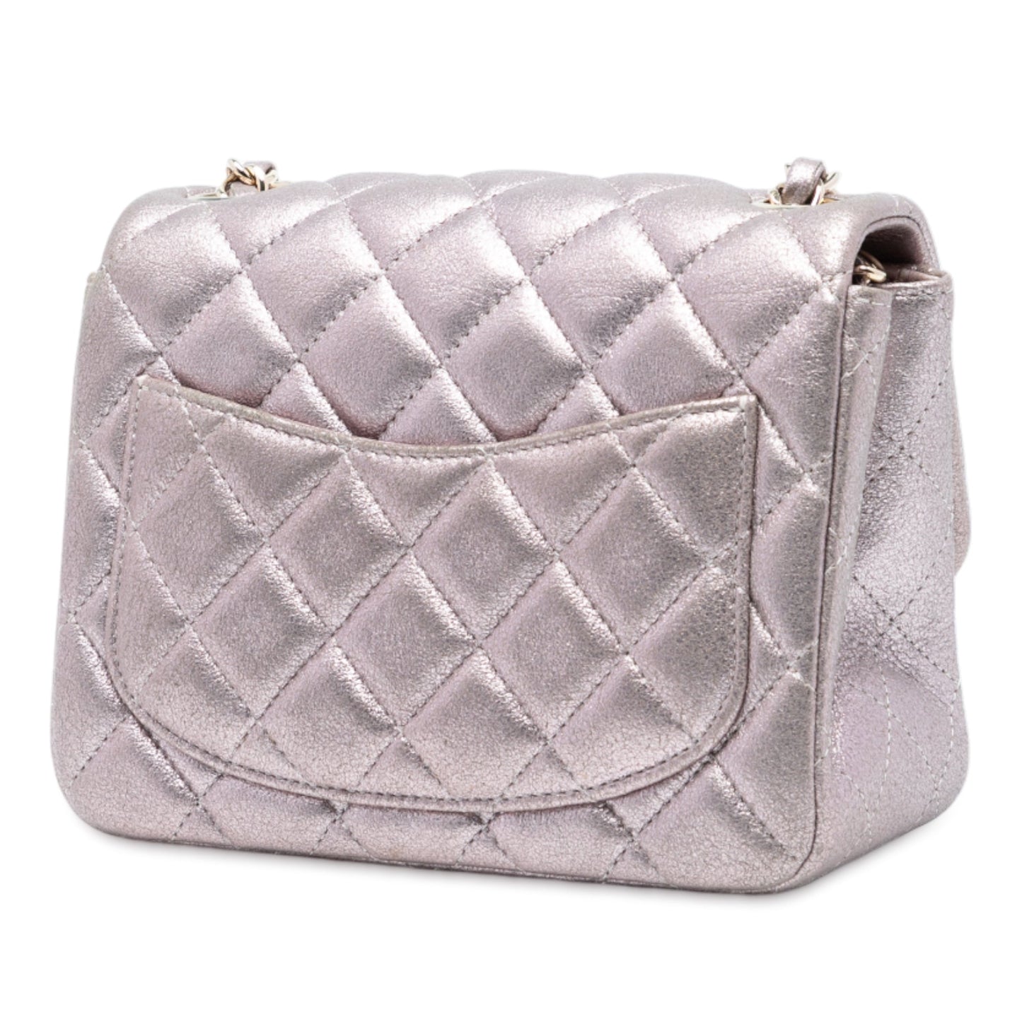 Chanel Mini Square Classic Metallic Lambskin Single Flap