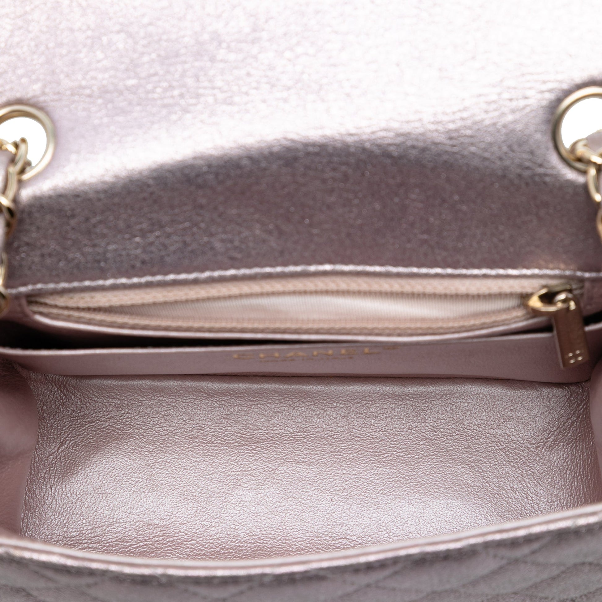 Chanel Mini Square Classic Metallic Lambskin Single Flap