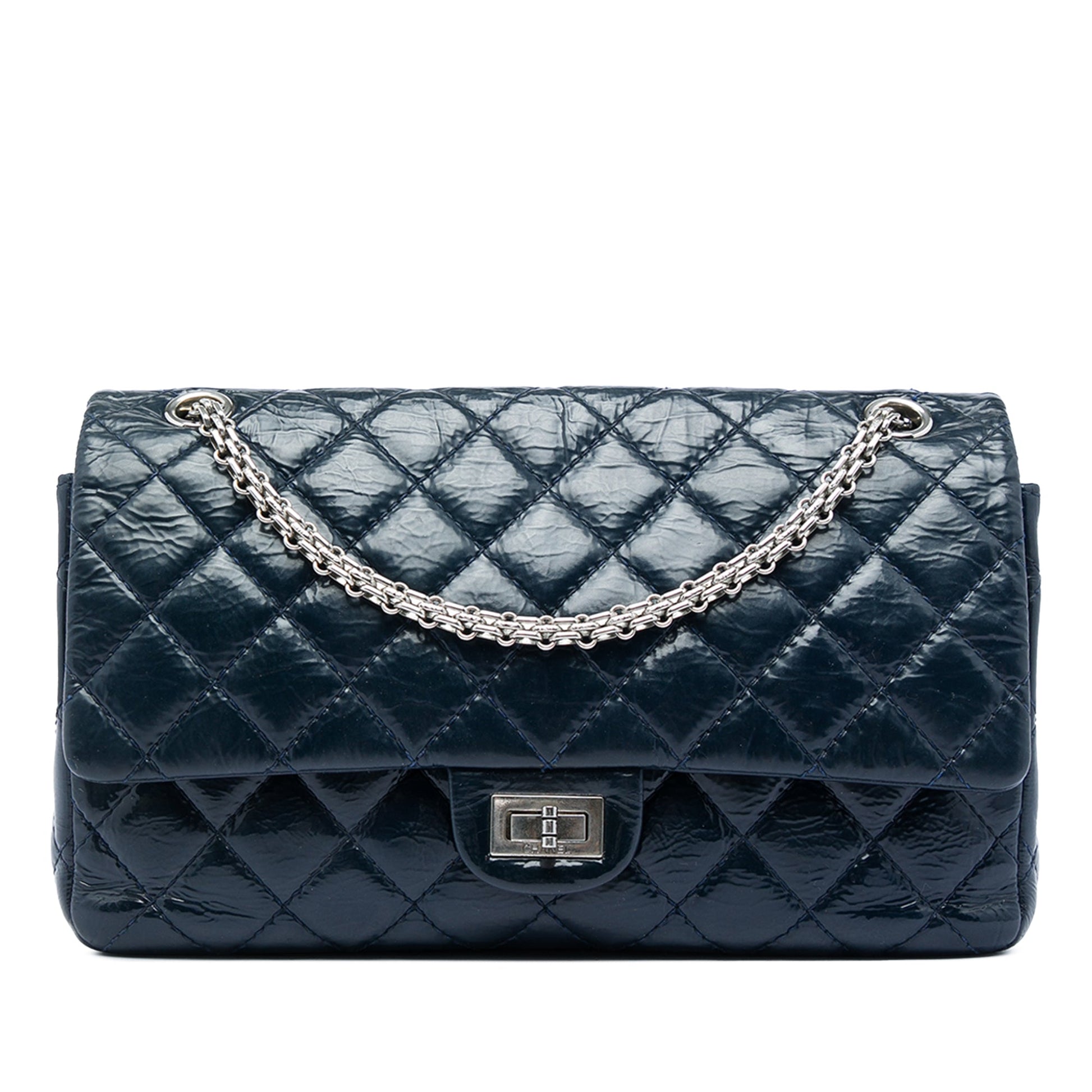 Chanel Quilted Crinkled Patent Reissue 2.55 Double Flap 226