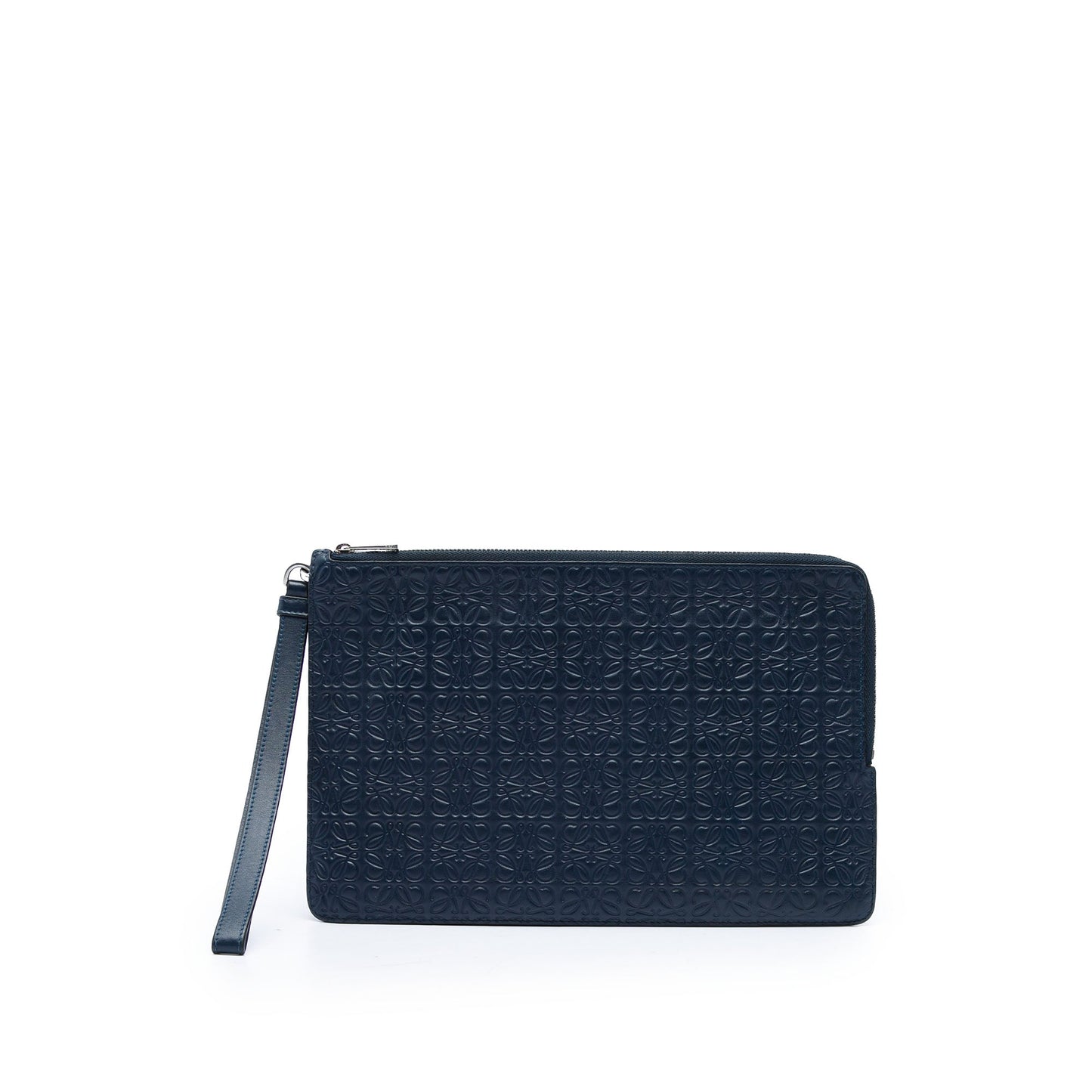 LOEWE Embossed Anagram Calfskin Repeat Double Flat Pouch