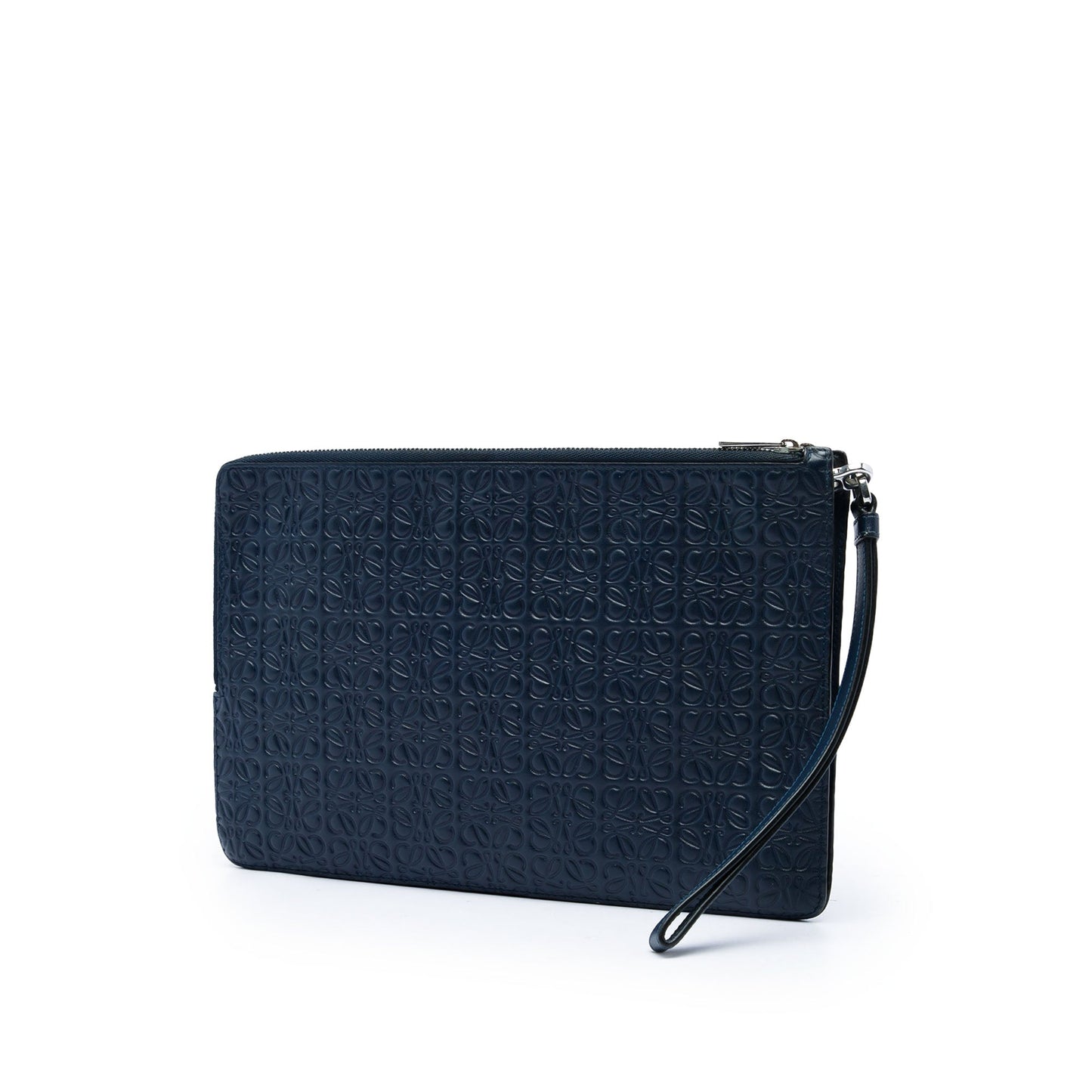 LOEWE Embossed Anagram Calfskin Repeat Double Flat Pouch