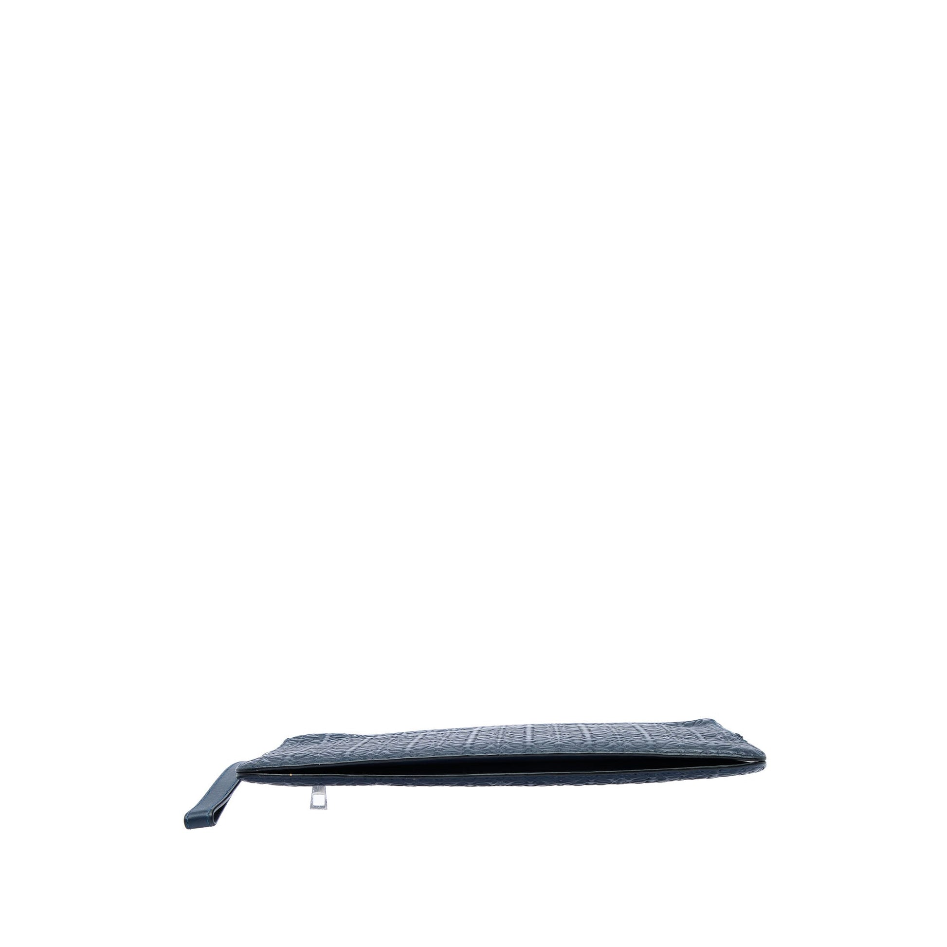 LOEWE Embossed Anagram Calfskin Repeat Double Flat Pouch