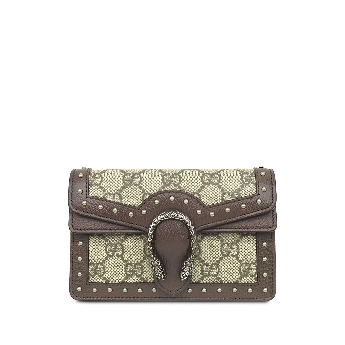 Gucci Mini GG Supreme Studs Dionysus Crossbody — Beige