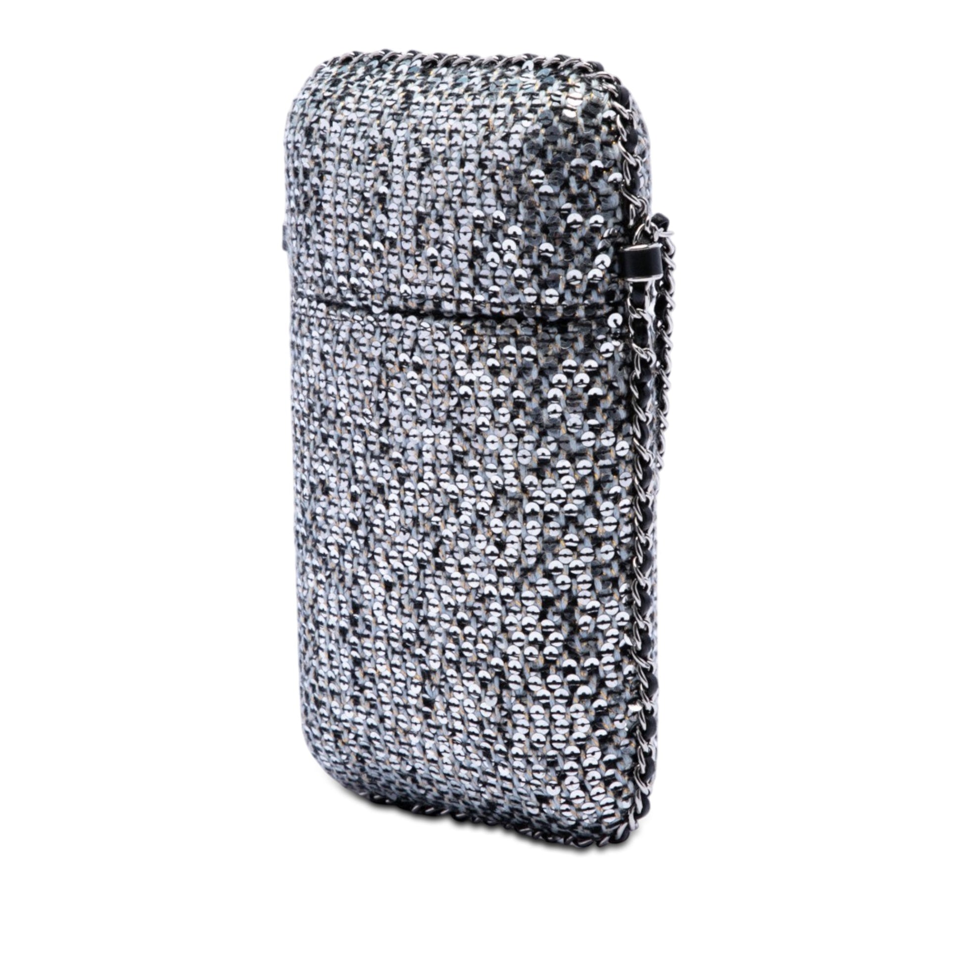 Chanel CC Tweed and Sequin Chain Around Phone Holder