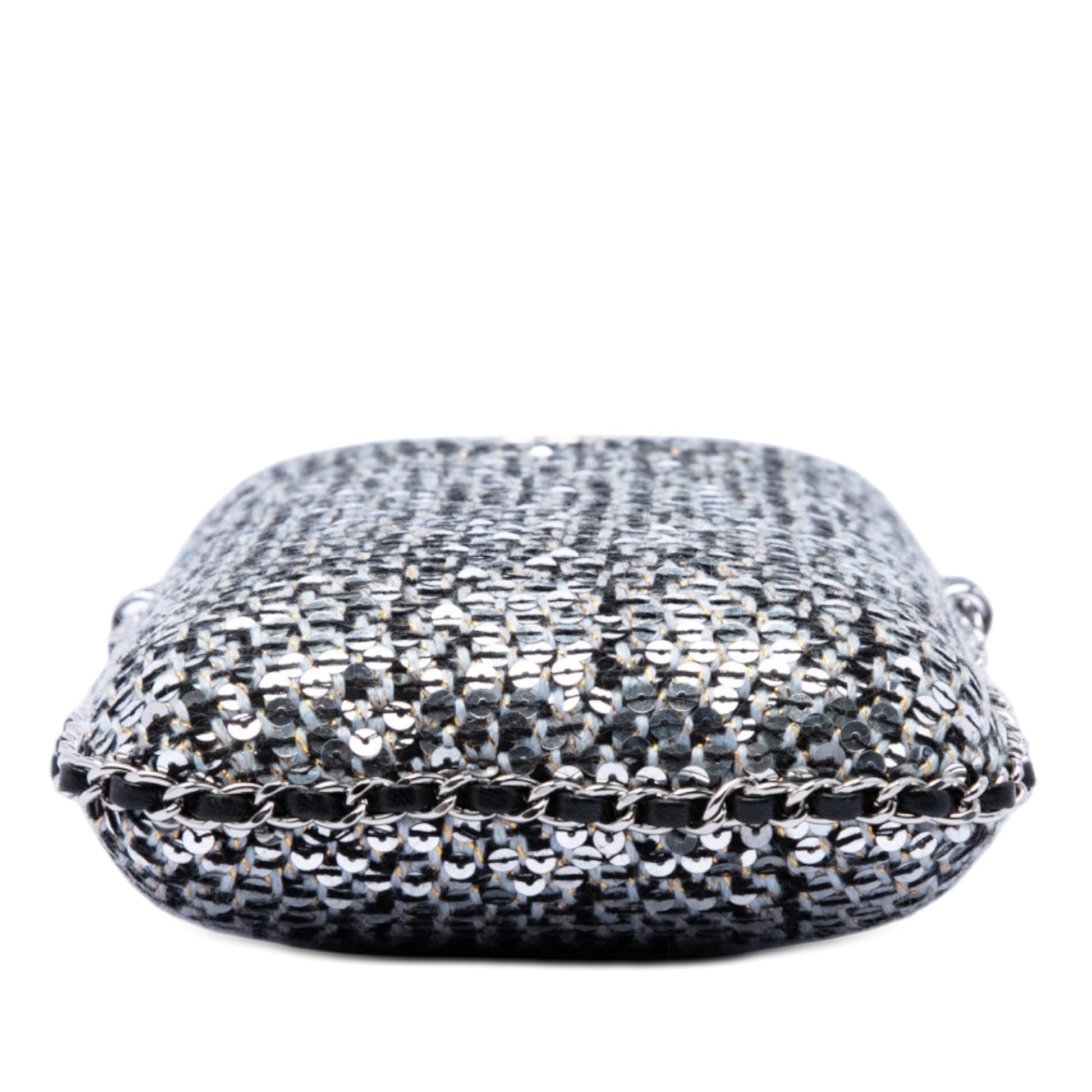 Chanel CC Tweed and Sequin Chain Around Phone Holder