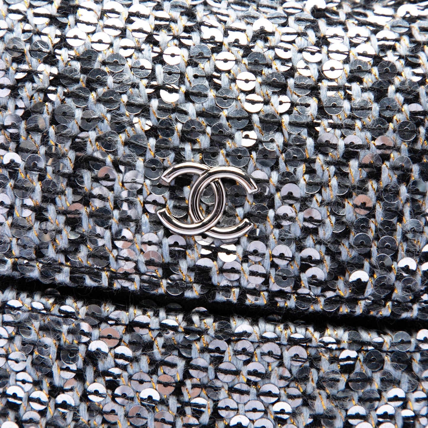 Chanel CC Tweed and Sequin Chain Around Phone Holder
