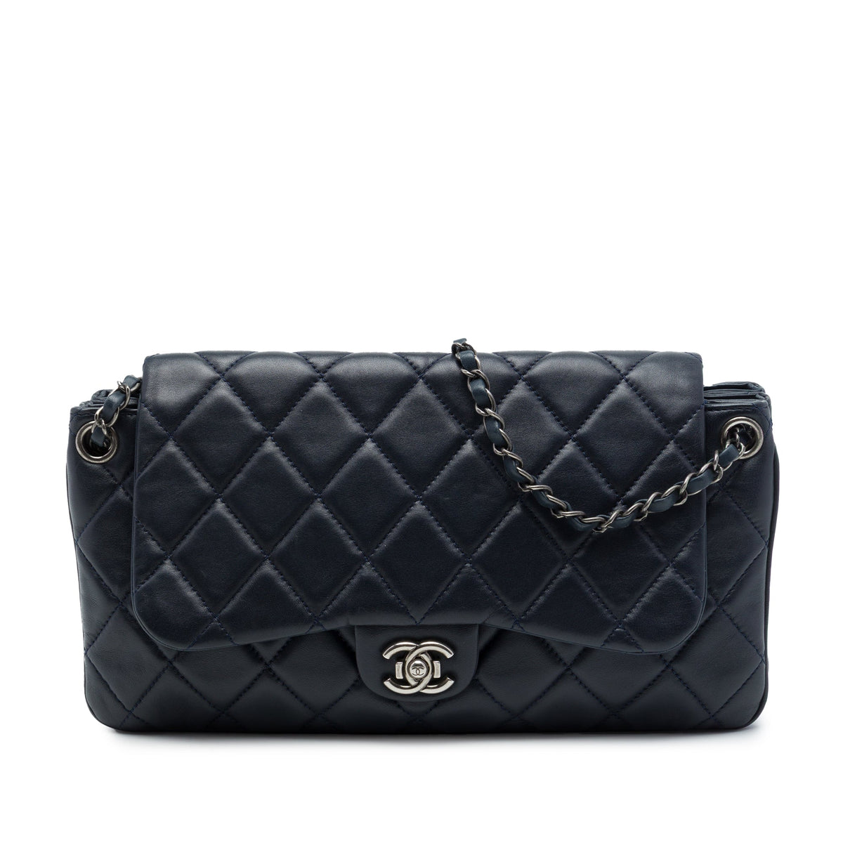 Chanel CC Quilted Lambskin Accordion Flap — Blue