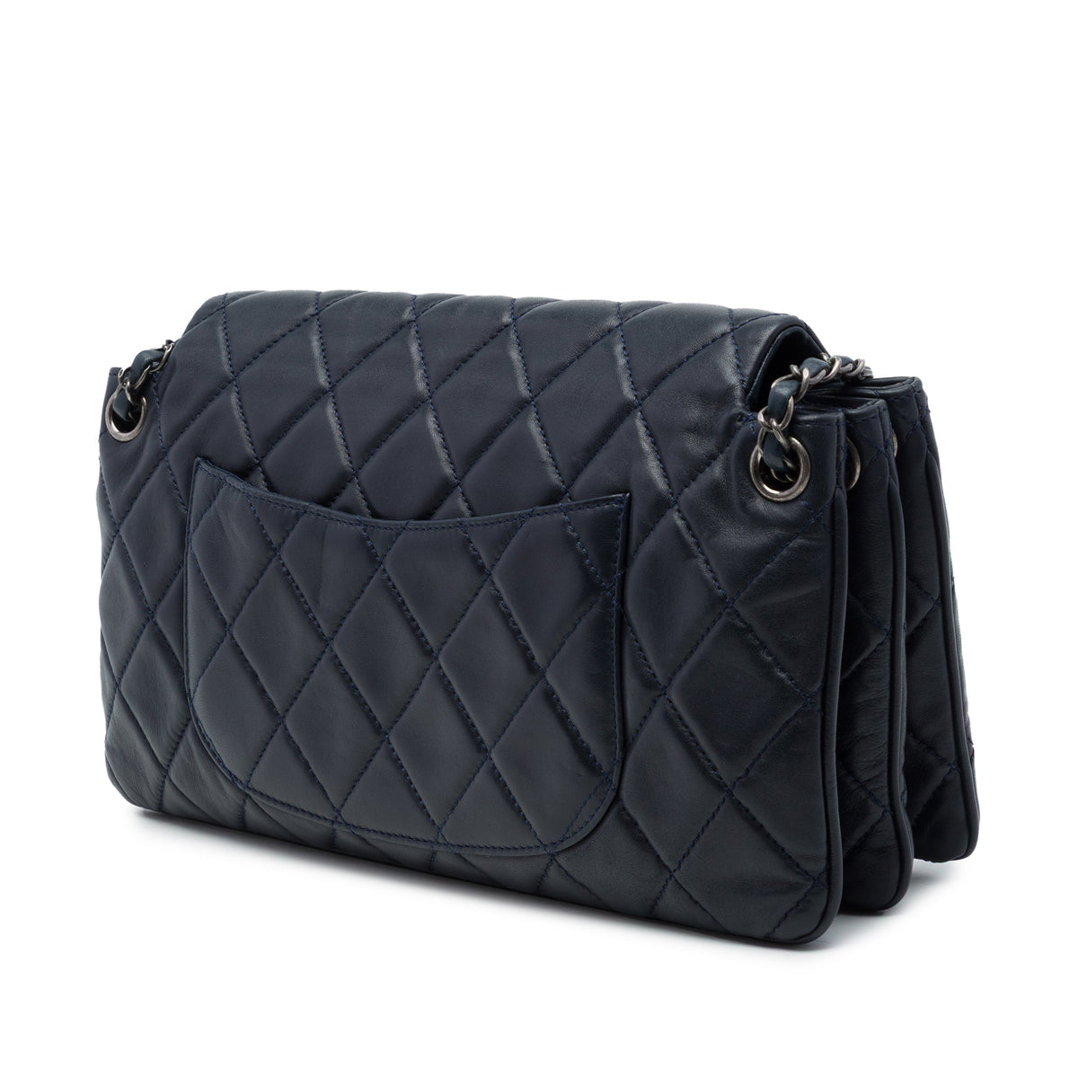 Chanel CC Quilted Lambskin Accordion Flap — Blue