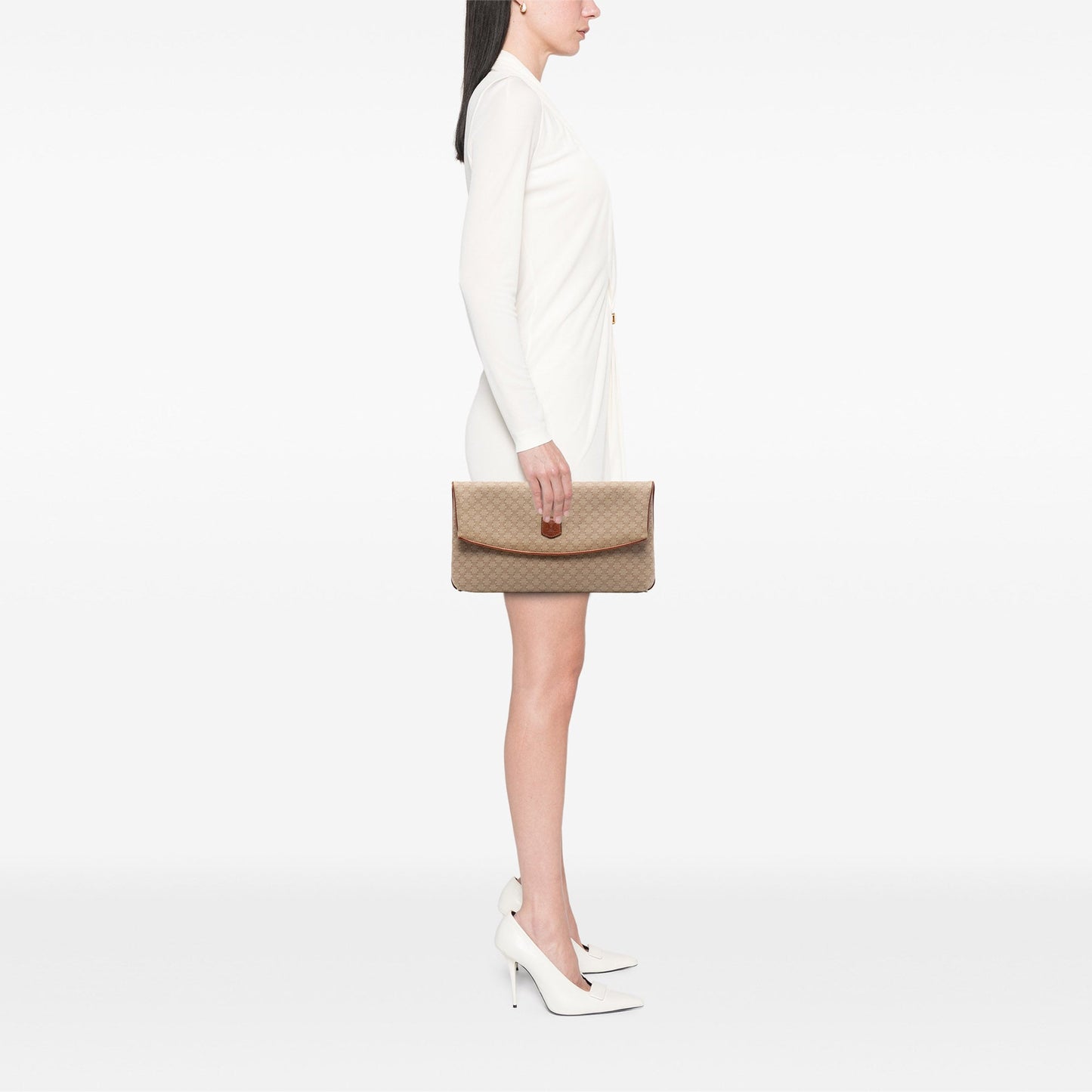 Celine Macadam Coated Canvas Clutch