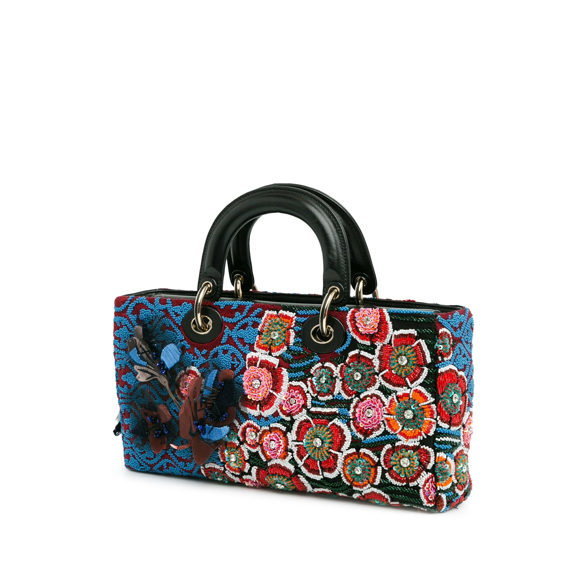 Dior Medium Beaded Ribbon Embroidered Floral Lady D Joy
