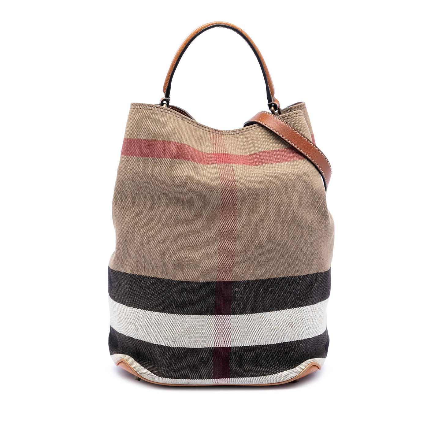Burberry Medium Mega Check Canvas Ashby Bucket Bag