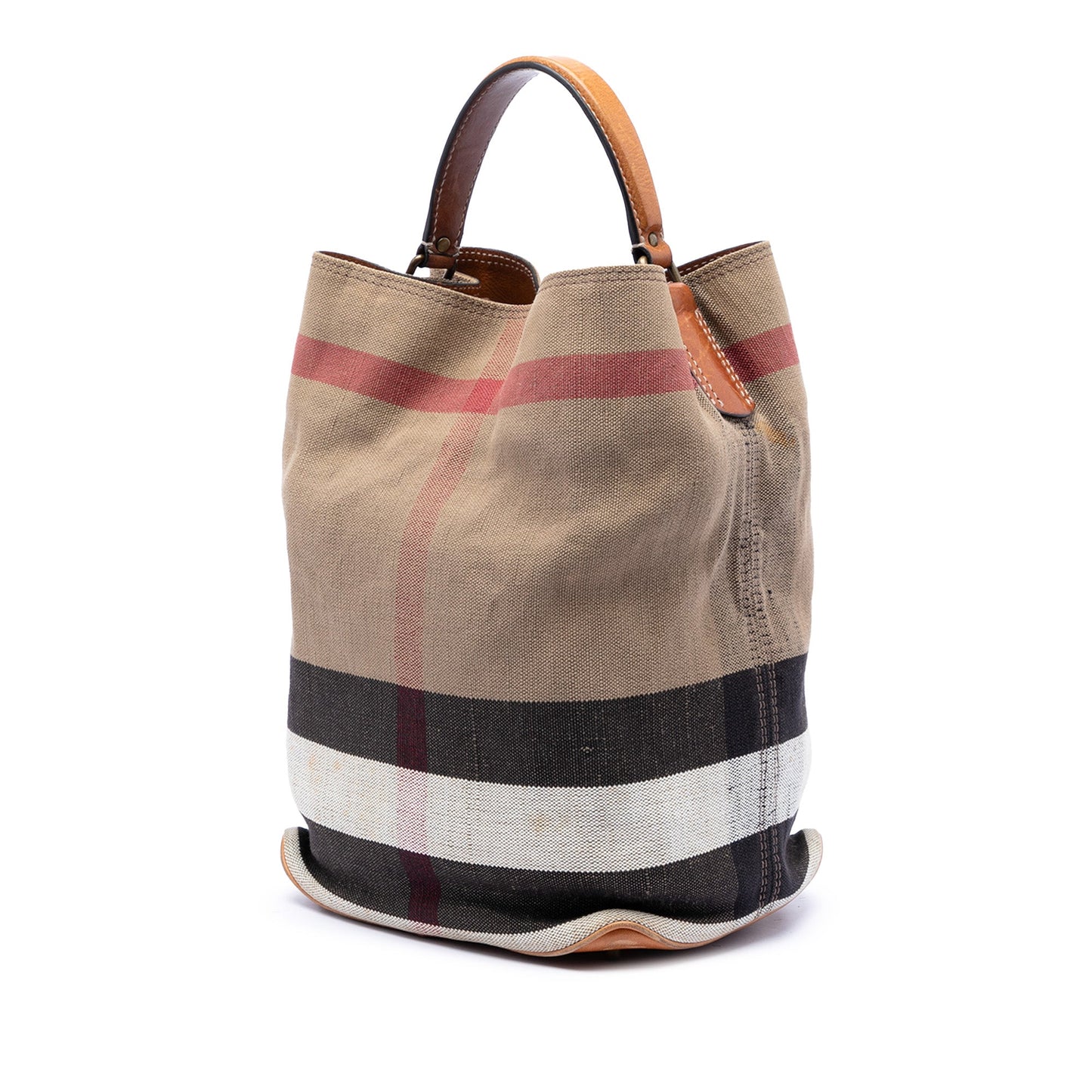 Burberry Medium Mega Check Canvas Ashby Bucket Bag